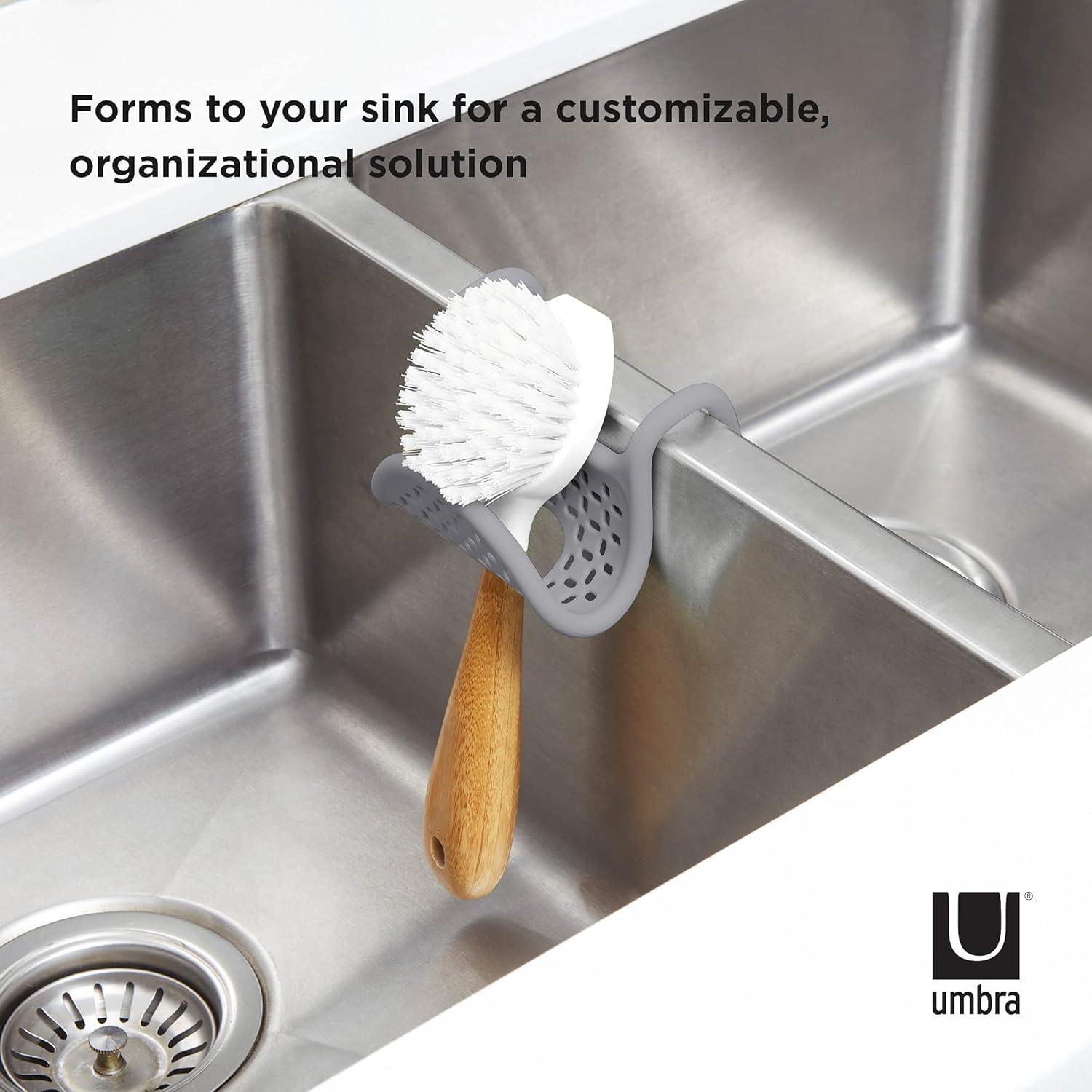 UMBRA Sling Kitchen Sink Accessory, Single-Sided Sponge Holder, Charcoal