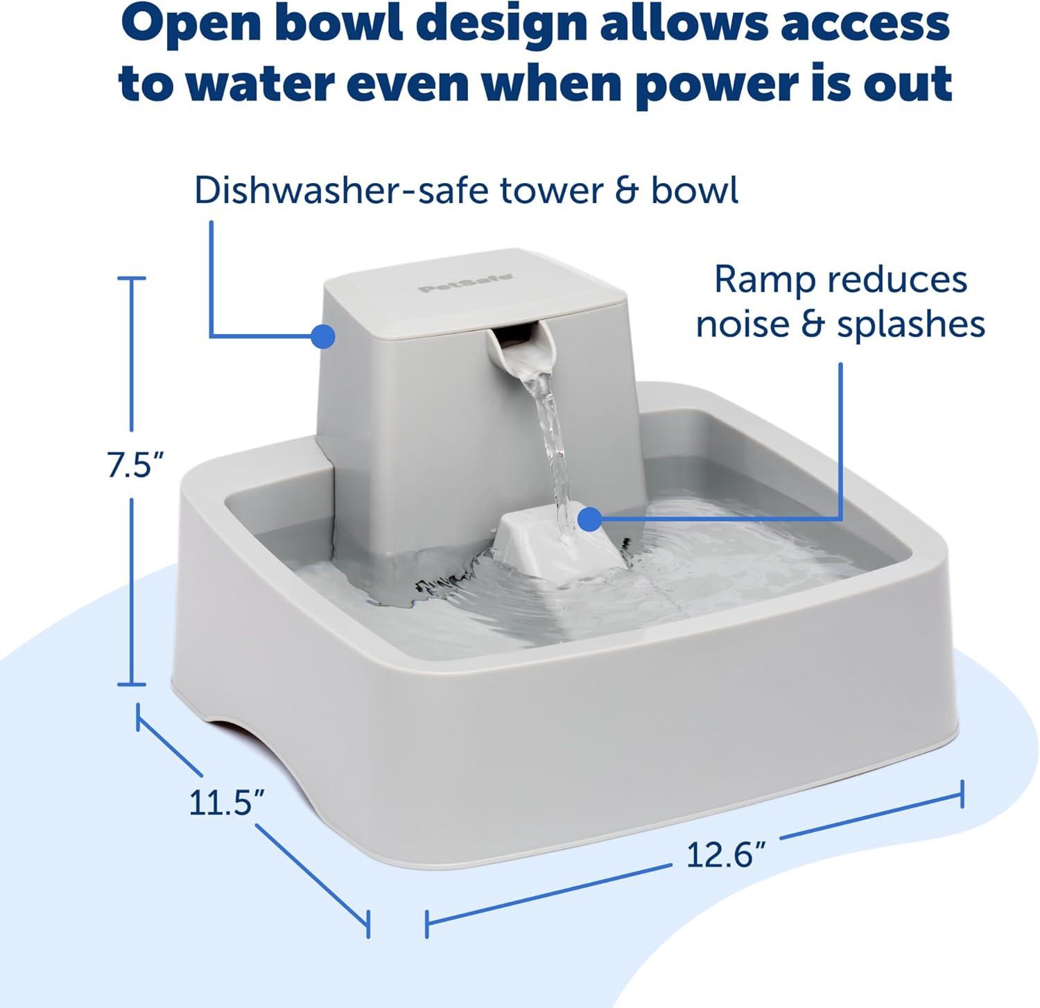 PetSafe 1 Gallon Gray Plastic Automatic Pet Water Fountain