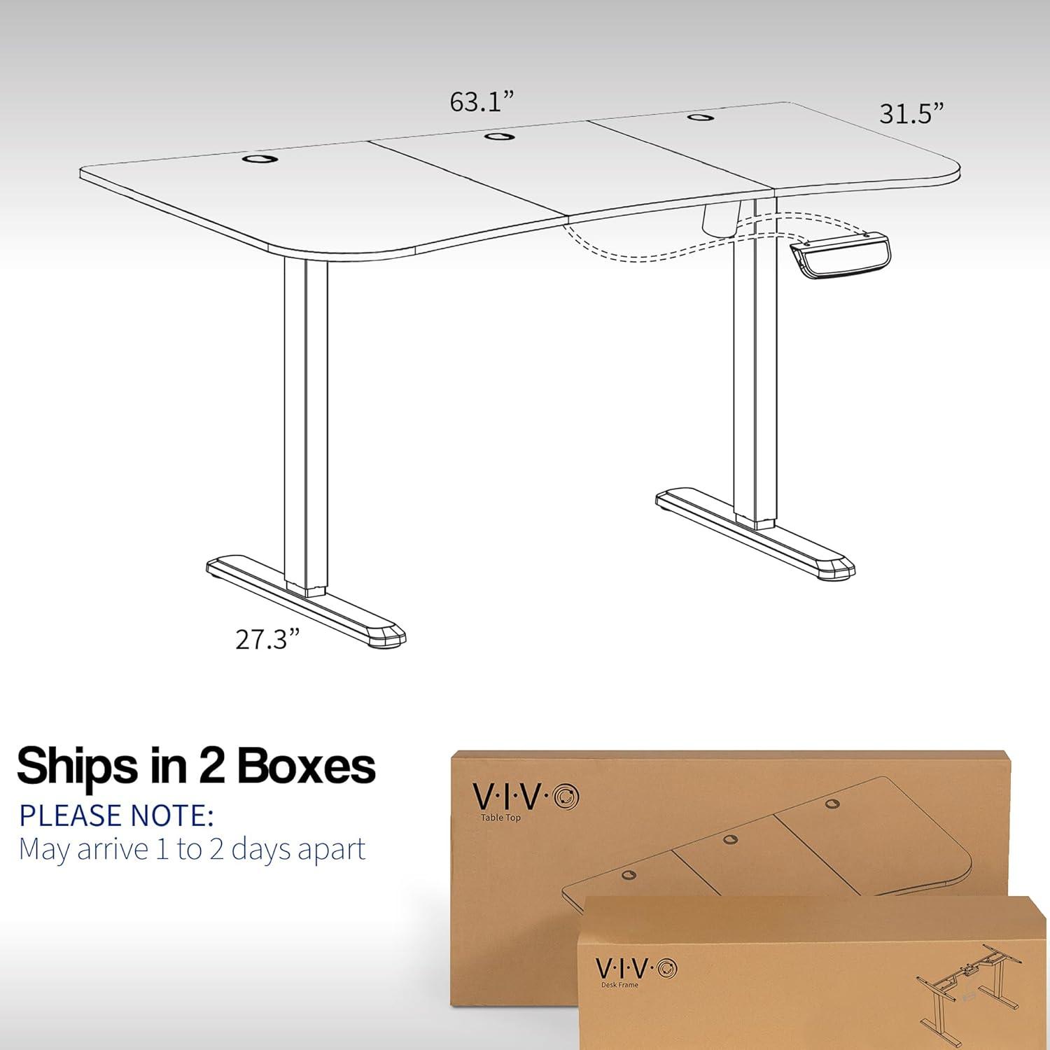 63" x 32" Electric Desk with Touch Screen Memory Controller Series