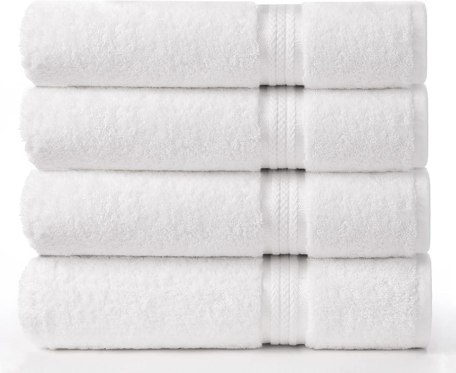 Oversized White Cotton Luxury Bath Towels Set