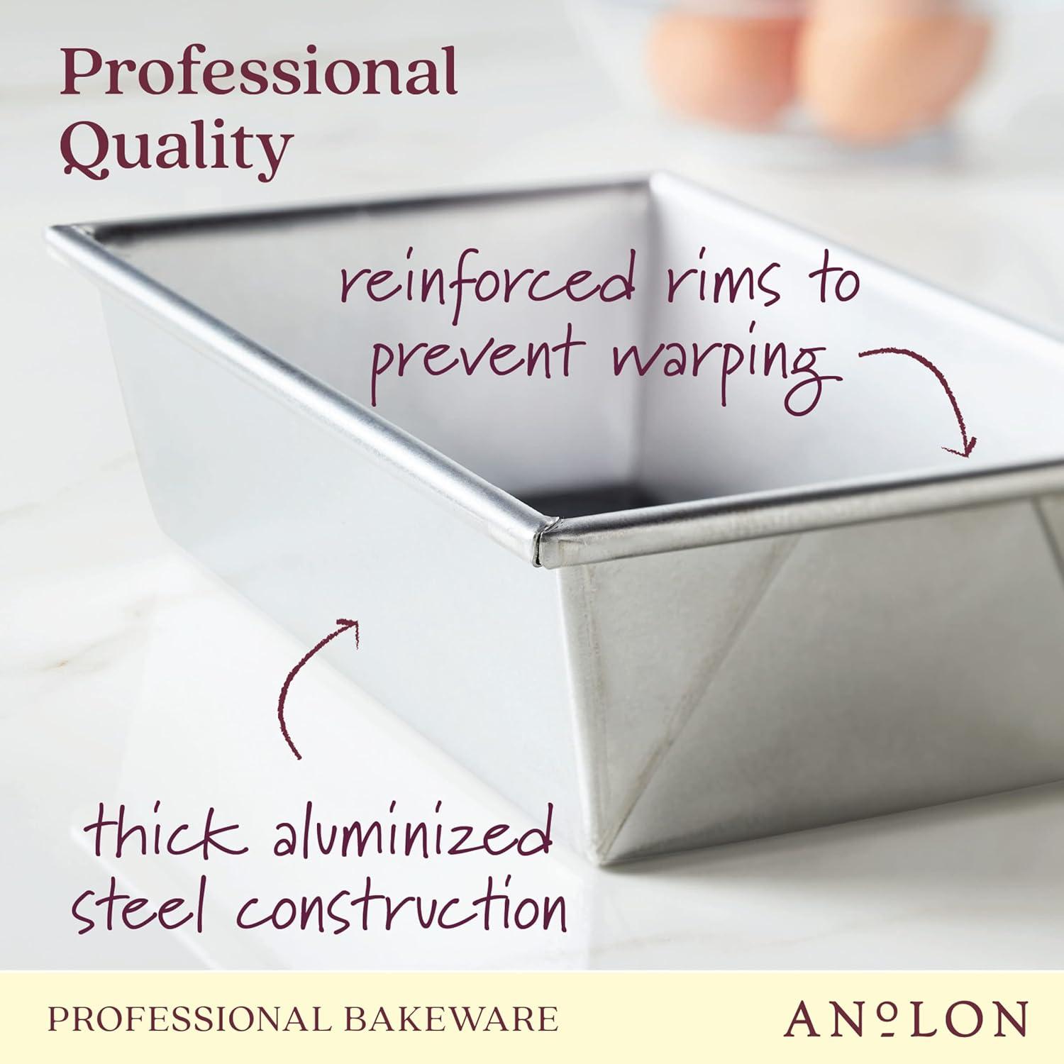 Anolon Pro-Bake Bakeware Aluminized Steel Baking Pan Set, 6-Piece, Silver