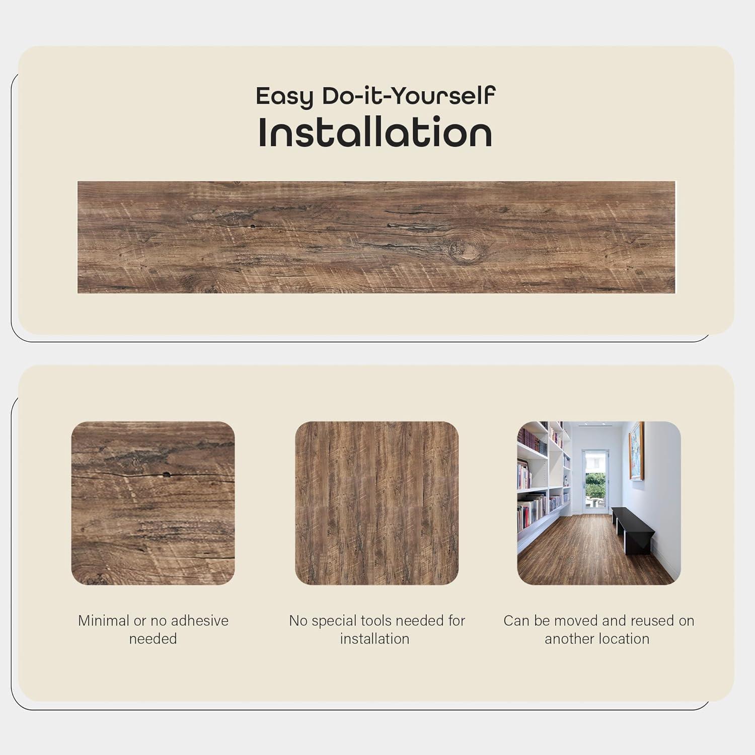 Achim Importing Co Flex Flor™ Looselay 5mm Thick 9'' W x 48'' L Vinyl Plank