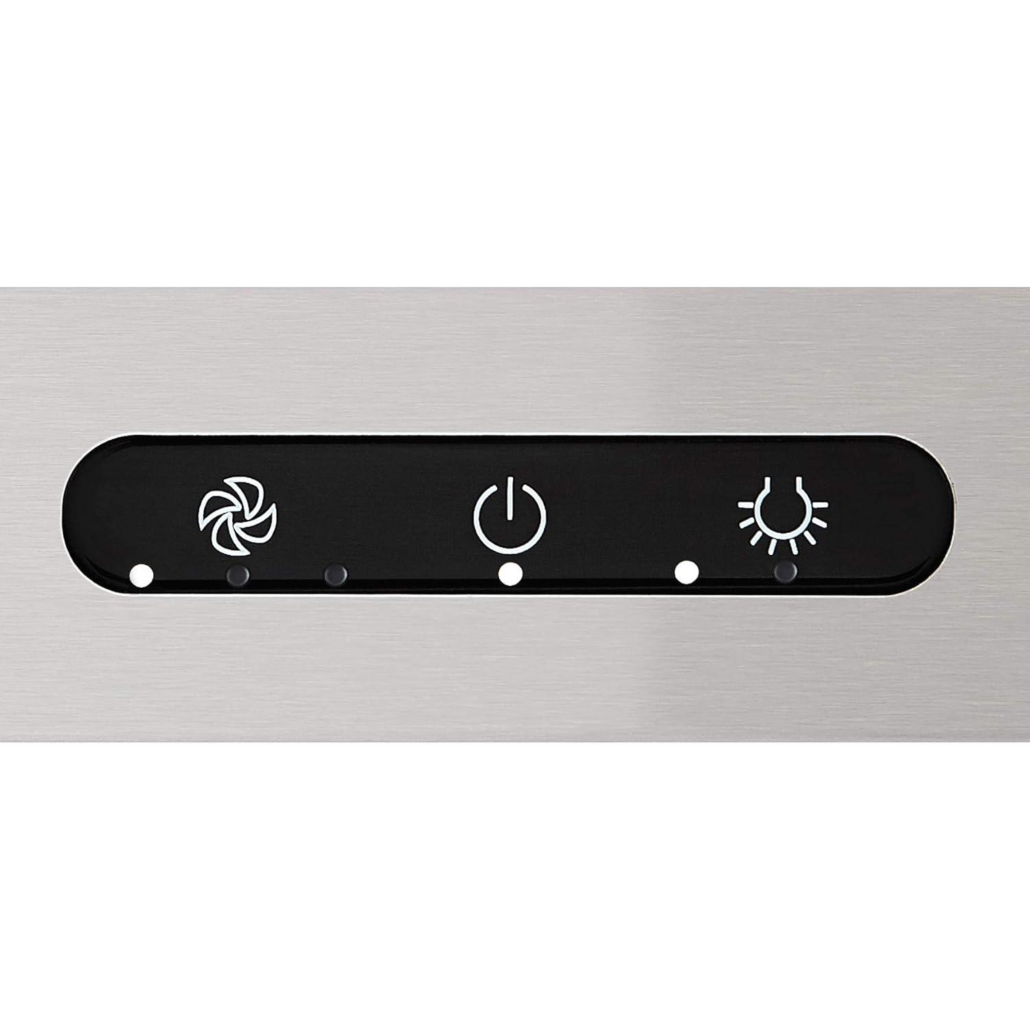 Broan-NuTone 24-inch Wall-Mount Chimney-Style Convertible Range Hood with 3-Speed Exhaust Fan and Light, 460 Max Blower CFM, Stainless Steel