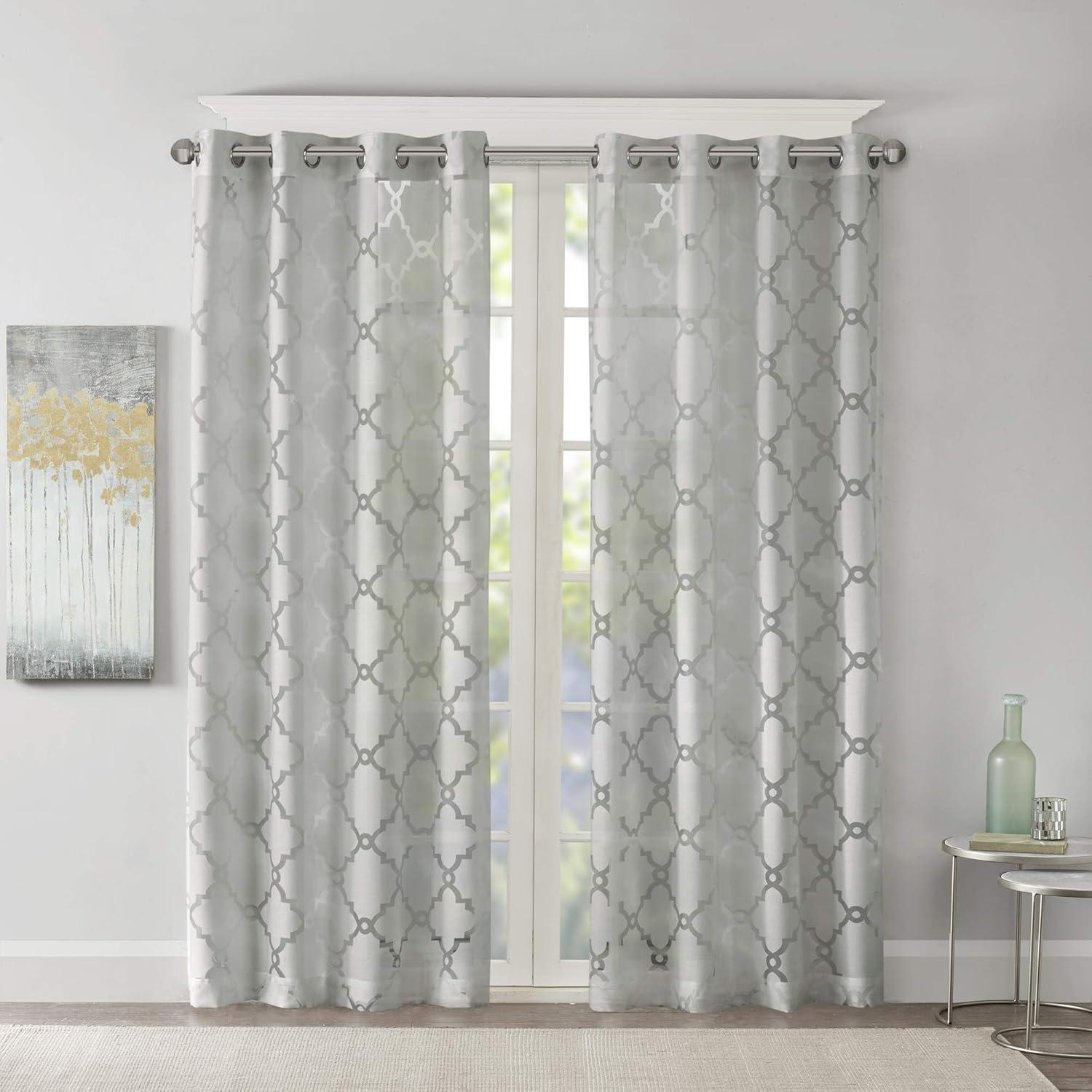 Eden Fretwork Burnout Sheer Curtain Panel