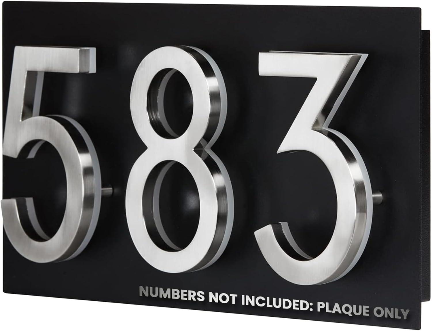 Address Plaque for Backlit LED Numbers, Black