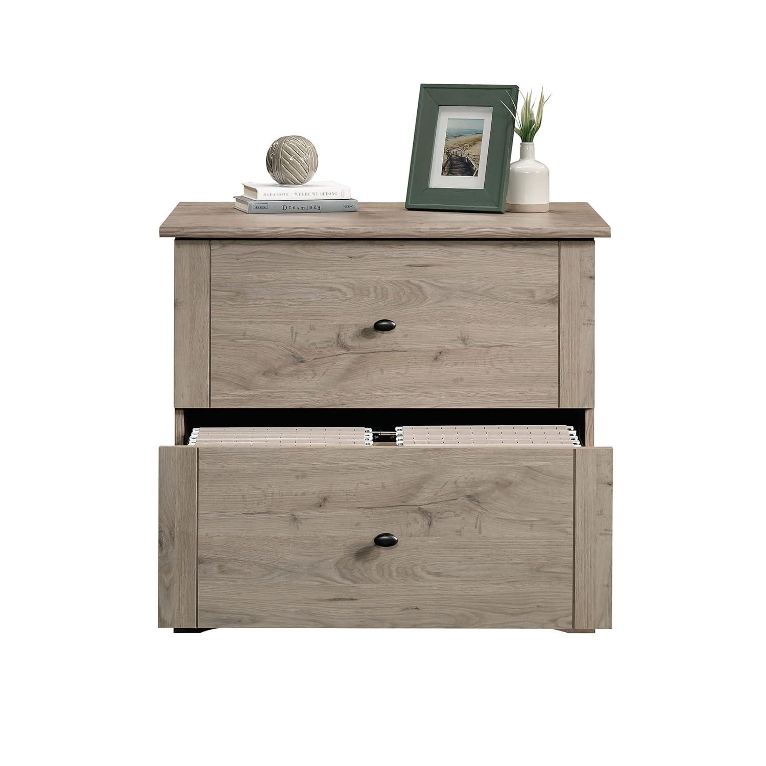 2 Drawer Lateral File Cabinet Laurel Oak - Sauder: Full Extension, Legal/Letter Size, Interlocking