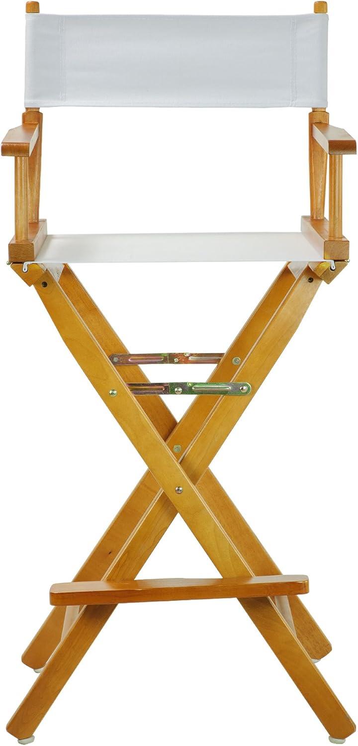 White Canvas and Wood Director's Chair, 45.5" Height