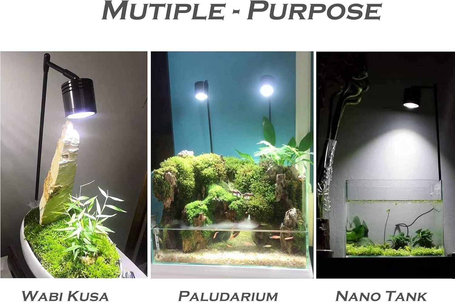 HIRO Aquatics Full Spectrum 15W COB LED Aquarium Spotlight, for Nano Tank/Wabikusa/Terrarium/Paludariums