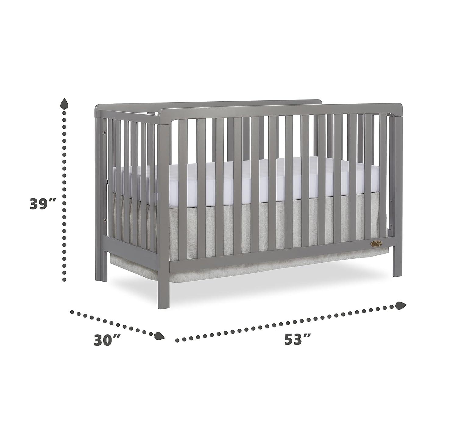 Dream On Me Ridgefield 5 In 1 Convertible crib, Storm Grey