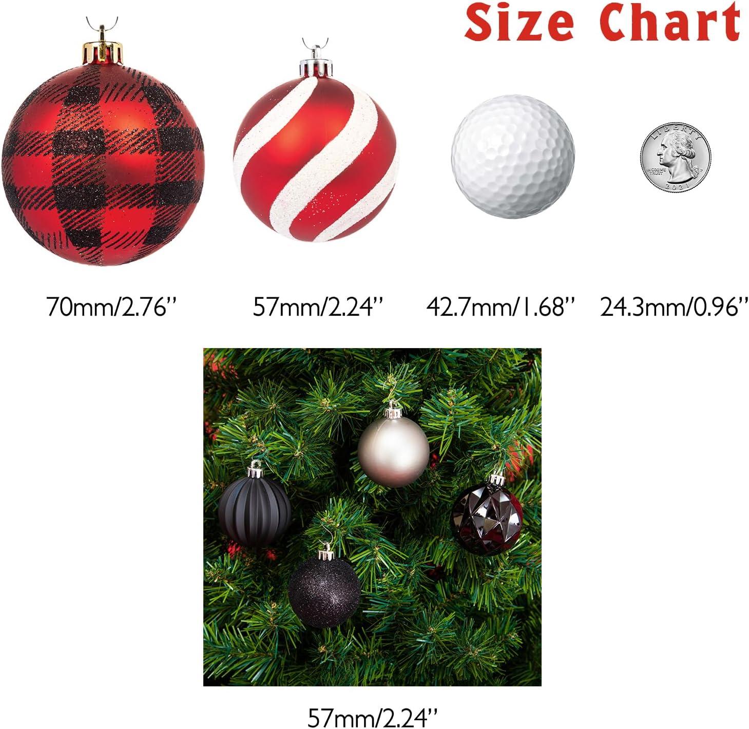 Every Day is Christmas Ornaments, Shatterproof Christmas Tree Ornament Set, Christmas Balls Decoration 50 Count (2.24"/57mm)