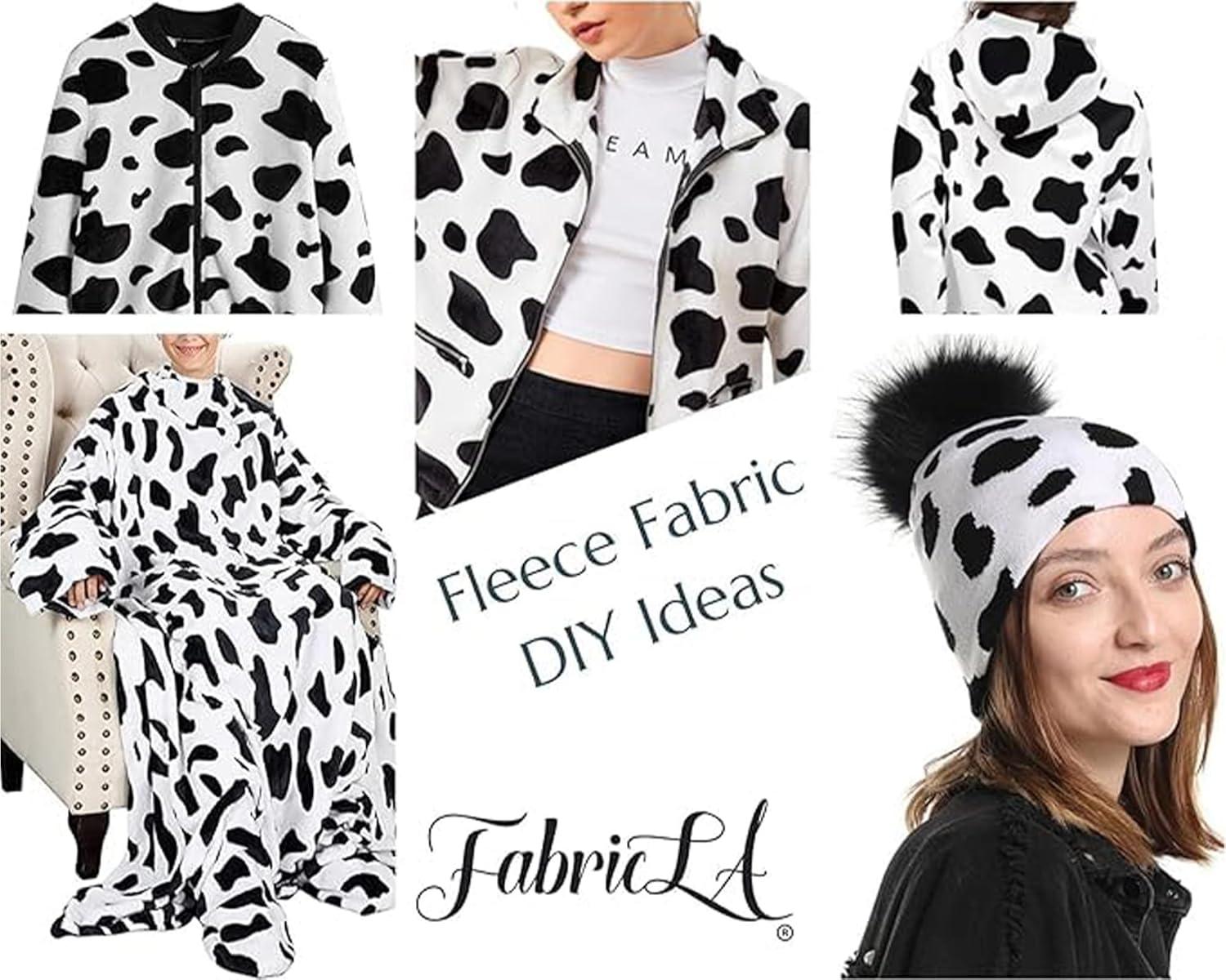 FabricLA Fleece Fabric by The Yard | 1 Yards 36" X60" Inch Wide | Soft Anti-Pill Polar Fleece | Blanket, Throw, Poncho, Pillow Cover, PJ Pants, Booties, Eye Mask - Baby Pink Small Paws