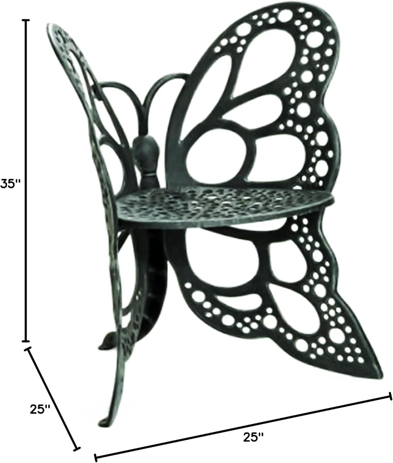 Antique Black Cast Aluminum Butterfly Chair