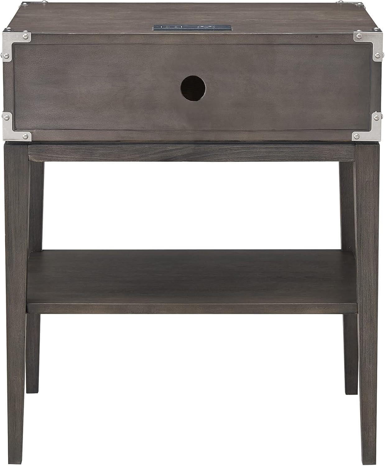 Beckett Solid + Manufactured Wood Side Table in Anthracite