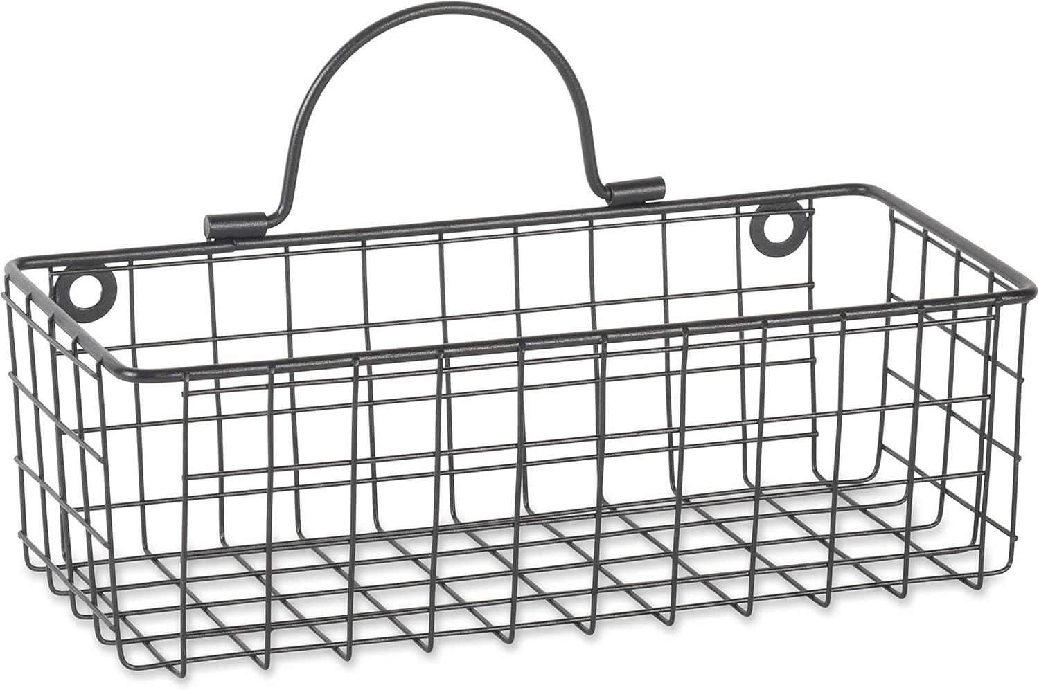 Small Black Wire Wall Basket Set/2