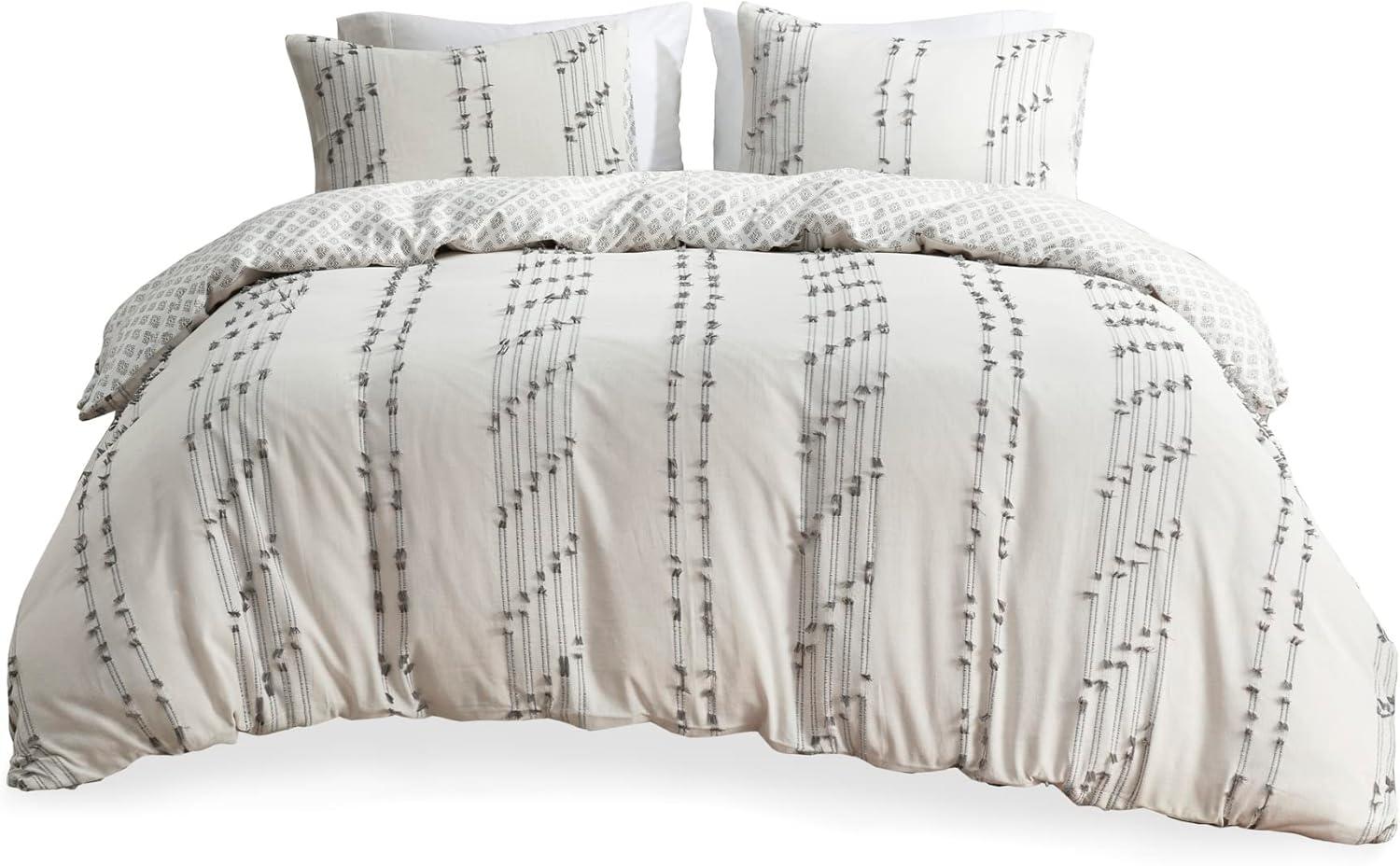INK+IVY 3 Piece Cotton Jacquard Bedding Set