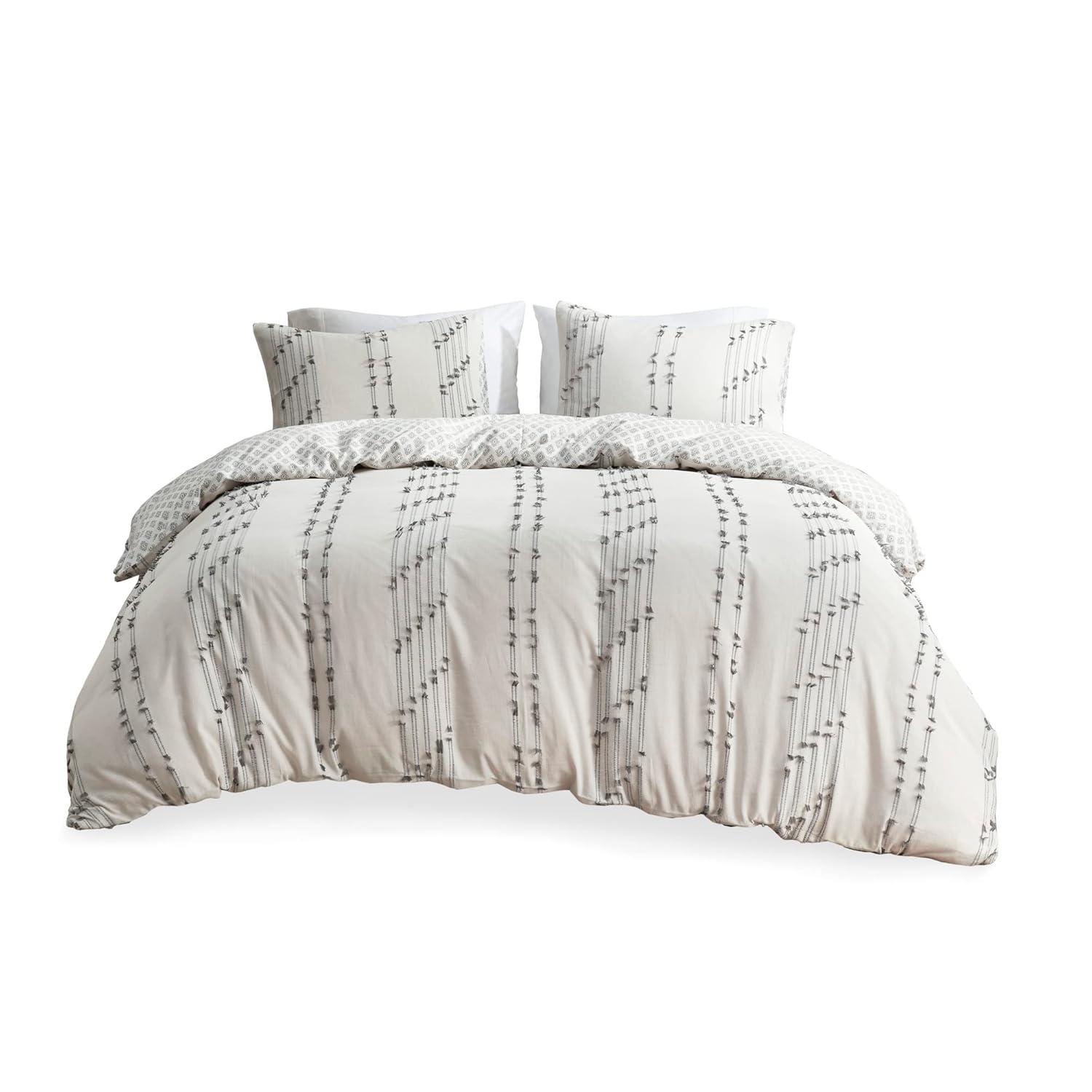 INK+IVY 3 Piece Cotton Jacquard Bedding Set