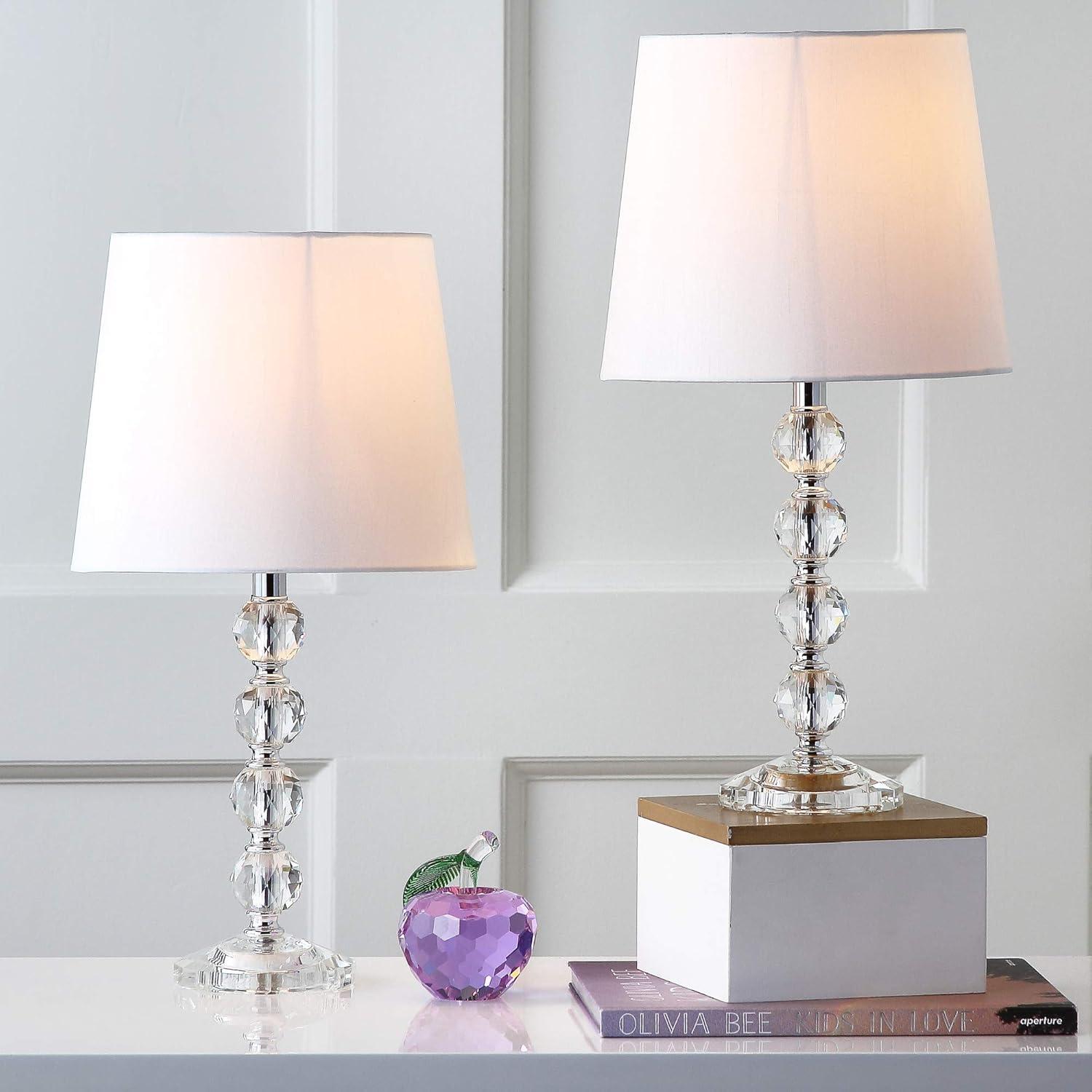Nola 16 Inch H Stacked Crystal Ball Lamp (Set of 2) - Clear - Safavieh.