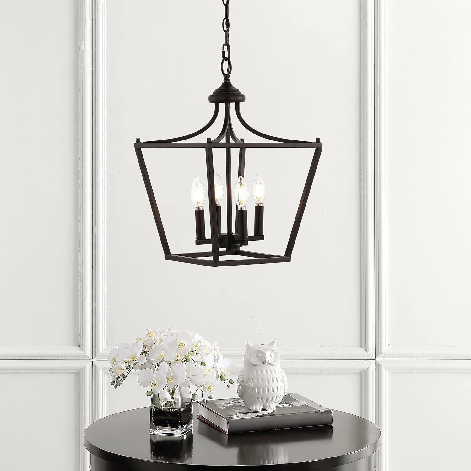 Camden 13" 4-Light Iron Classic Midcentury Pendant Lantern, Oil Rubbed Bronze
