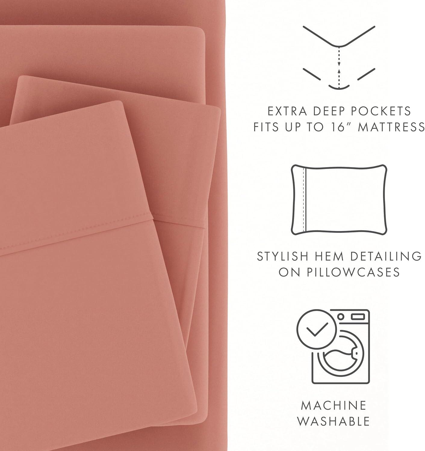 Simply Soft Brushed Microfiber Solid 6 Piece Sheet Set