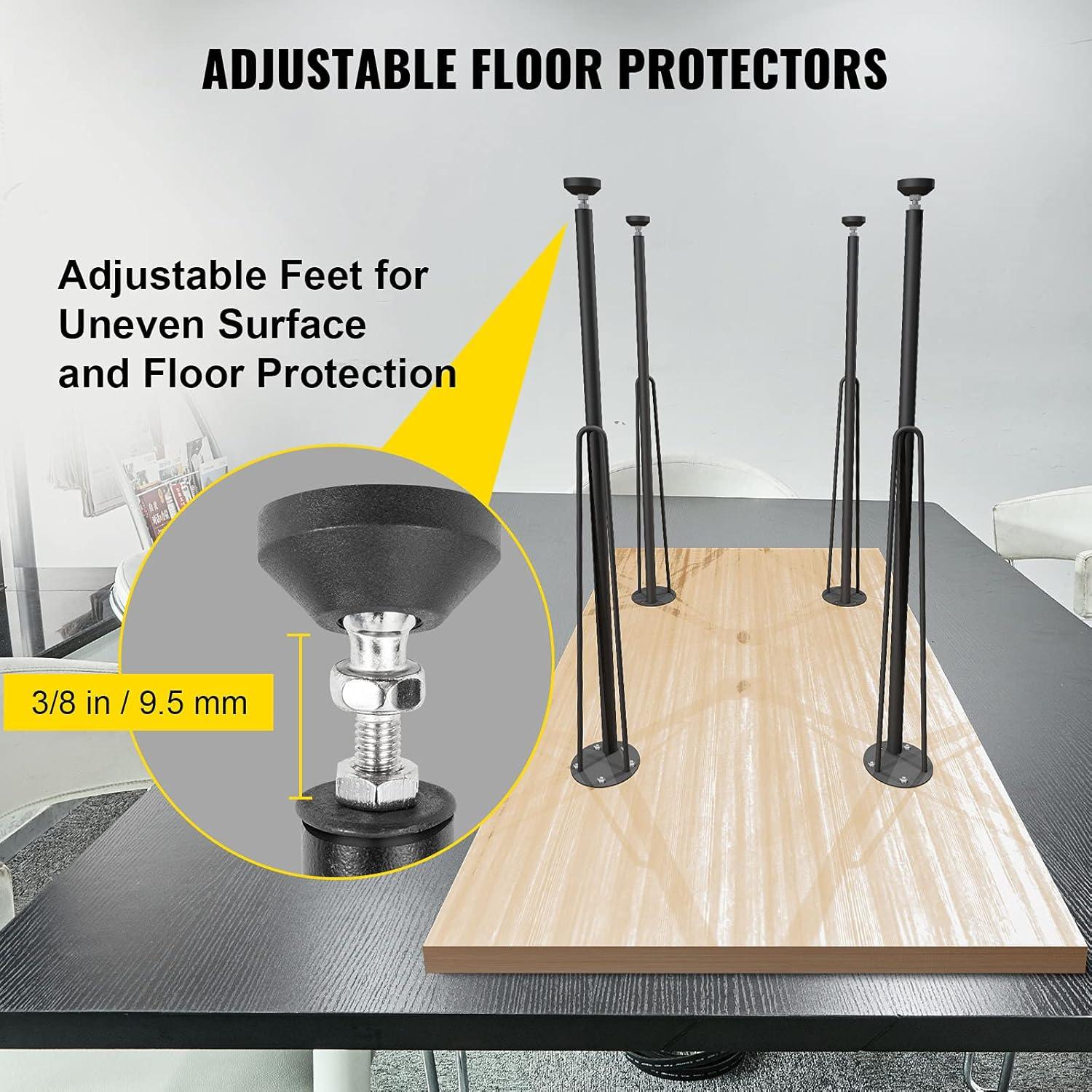 VEVOR Dining Table Legs 28 inch, Metal Table Legs 2PCS, Hollow X-Shaped Legs 440 Lbs Load Capacity DIY Coffee Table Legs Black Anti-Rust Iron Office Table Legs with Baking Varnish for Dining Table