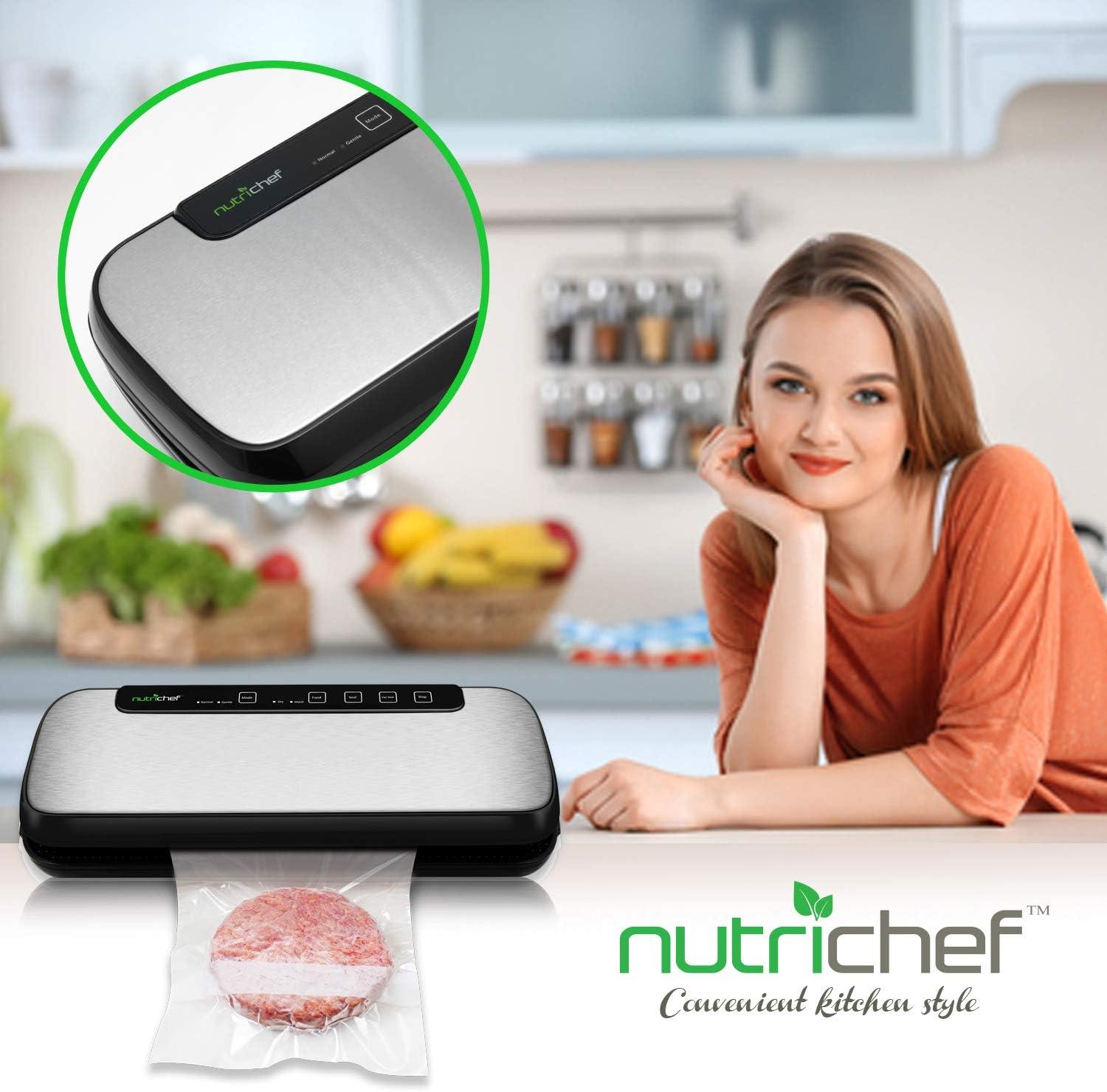 Automatic Vacuum Sealer for Food Storage with Stainless Steel Housing, Easy Operation, + Freshness Preservation