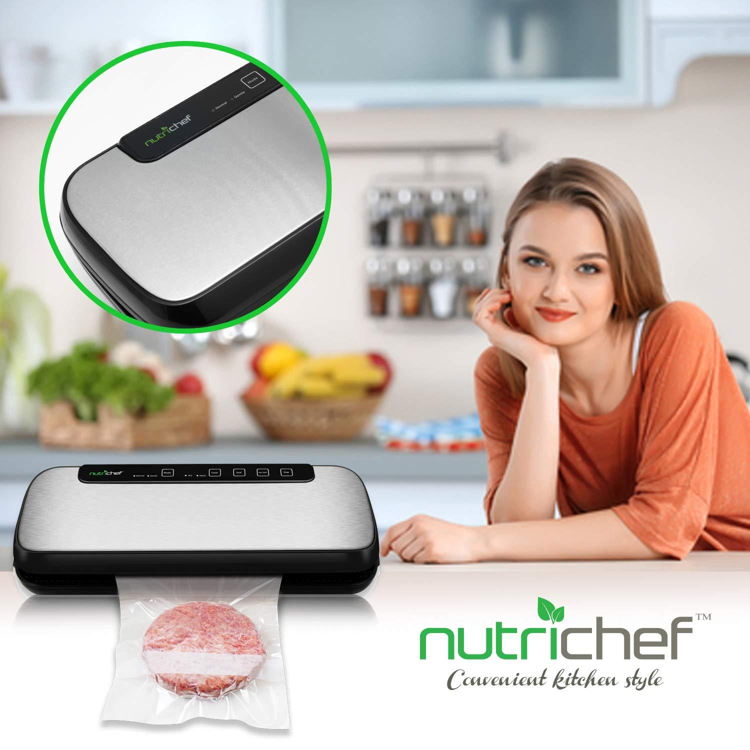 Automatic Vacuum Sealer for Food Storage with Stainless Steel Housing, Easy Operation, + Freshness Preservation
