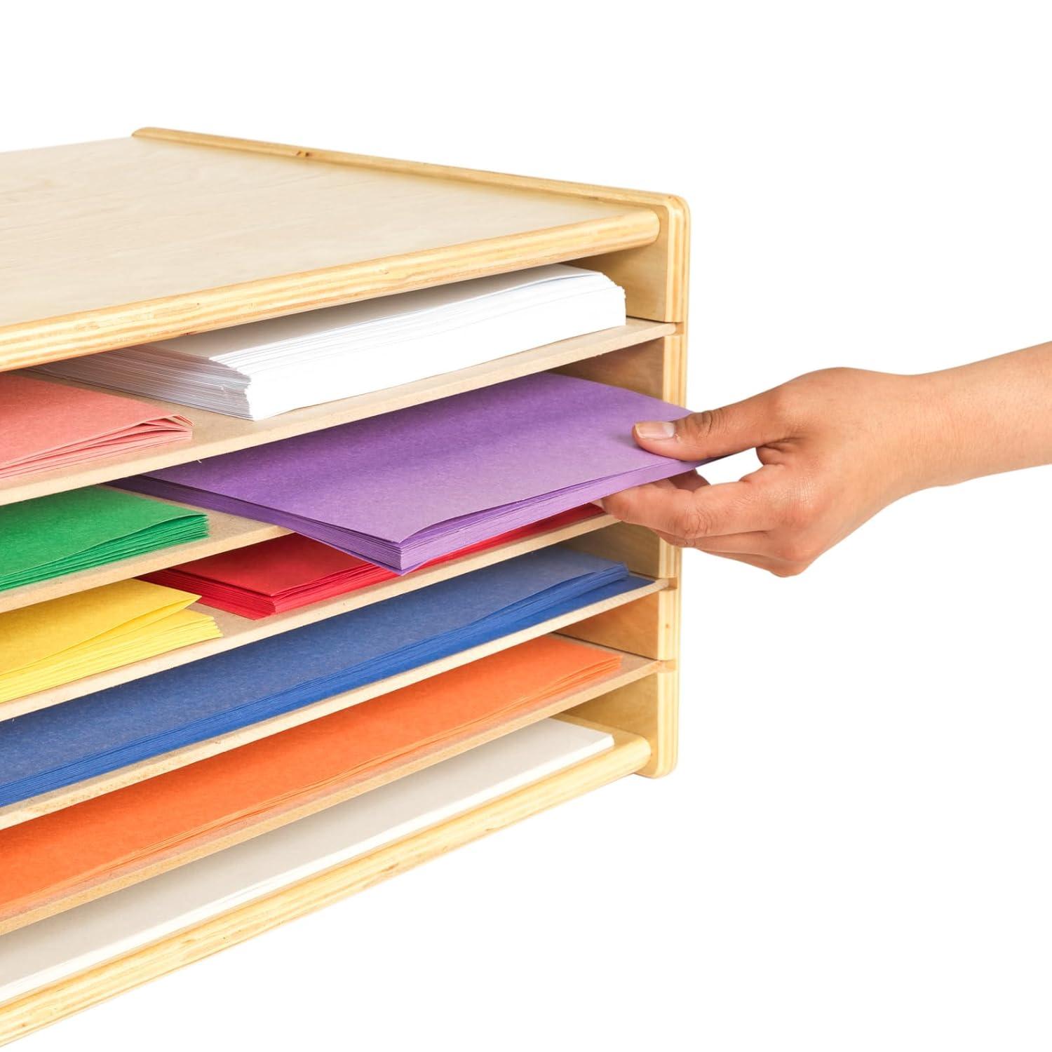 Colorations Wooden Organizer for Paper Storage