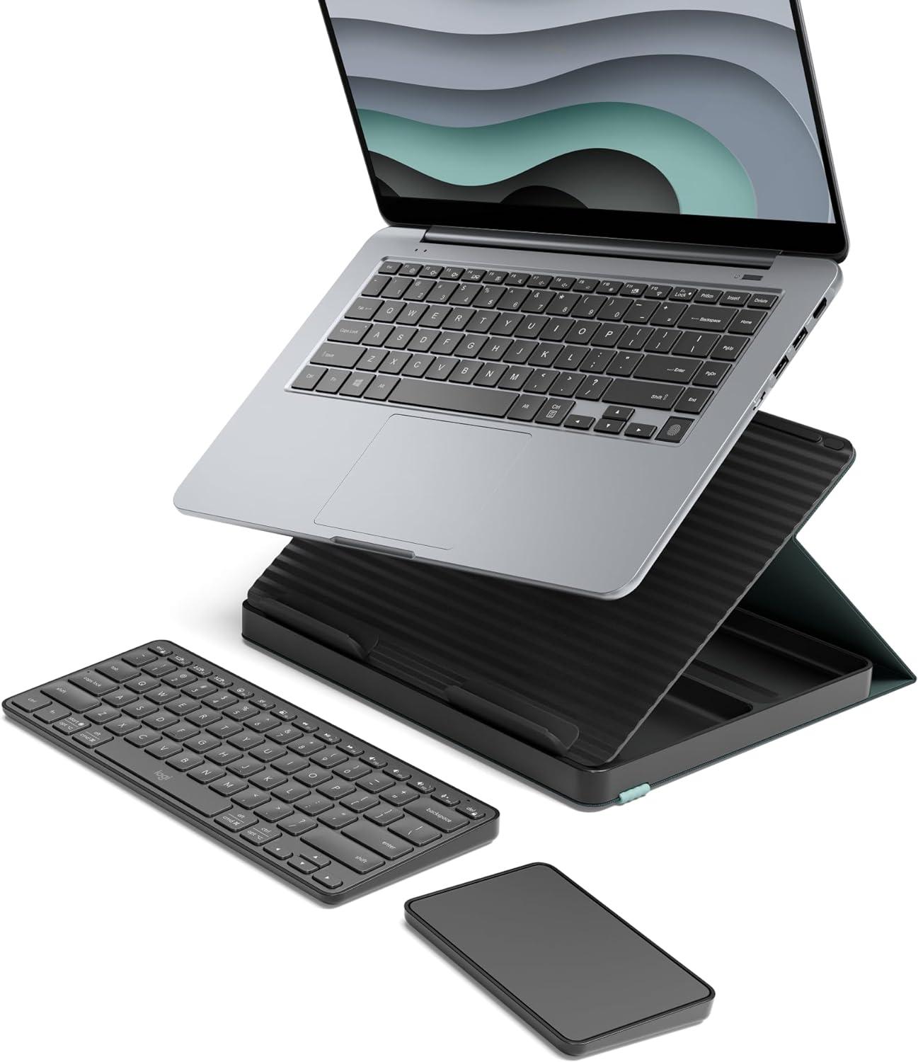 Classic Chic Folding Wireless Keyboard and Touchpad Set with Laptop Stand