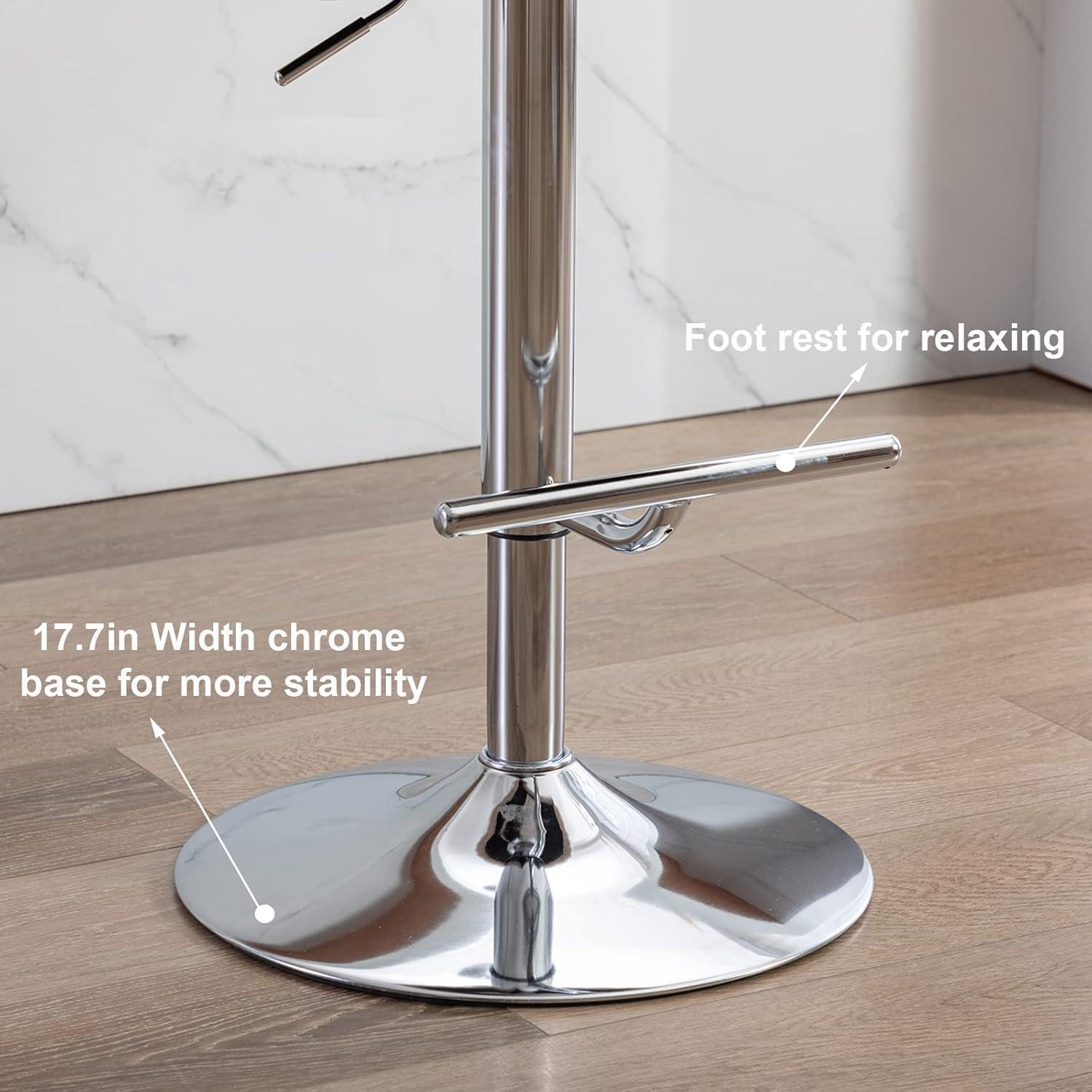 Everly Quinn Swivel Adjustable Height Bar Stool Modern Velvet Barstool with Barrel Back Kitchen Island Counter Bar Chair with Golden Base