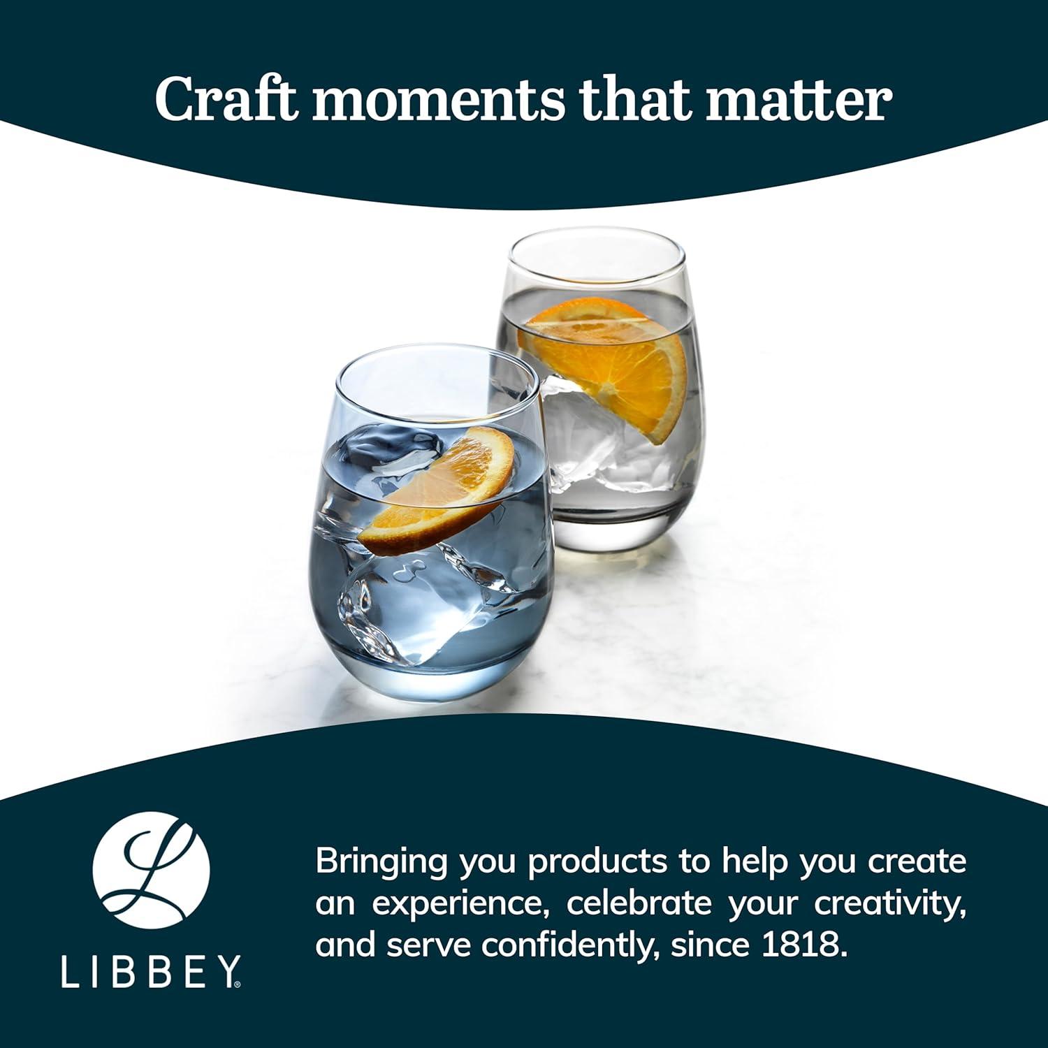Classic Libbey All-Purpose Stemless Wine Glasses