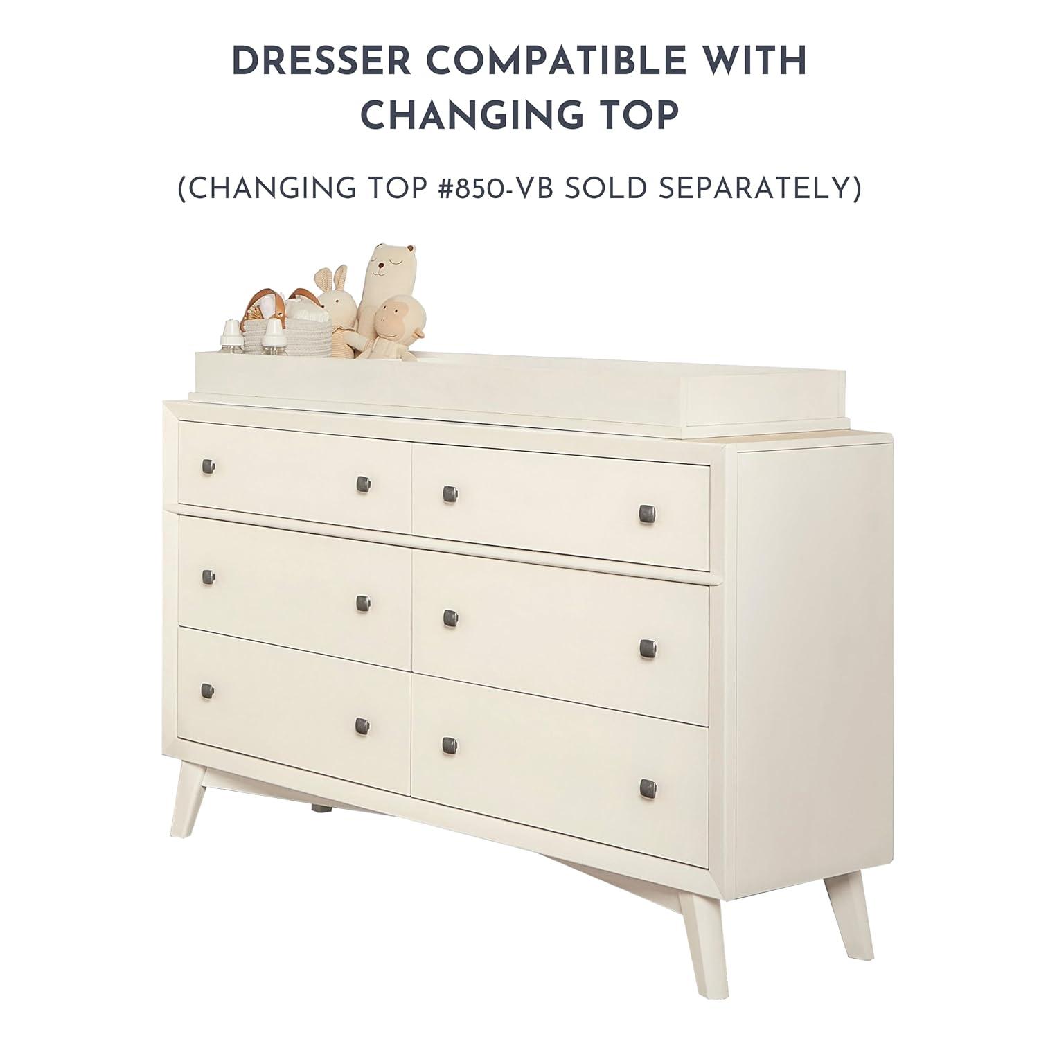 Antilia Vanilla Bean Mid-Century Double Dresser with Soft Close Drawers