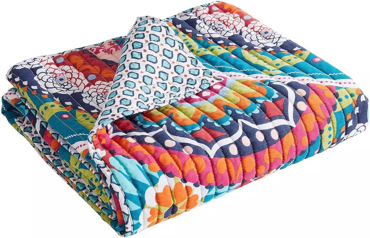 Serendipity 50" x 60" Quilted Throw - Multicolor - Levtex Home