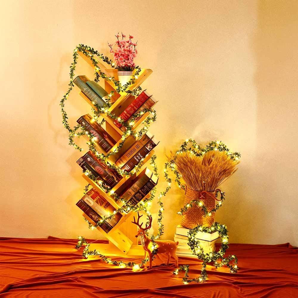 Kitstar 100LEDs USB Plug in Warm White Tiny Leaf Green Garland Fairy Light for Wedding Party Christmas Holiday New Year Garden Décor 33ft, Indoor, UL588 Approved C65