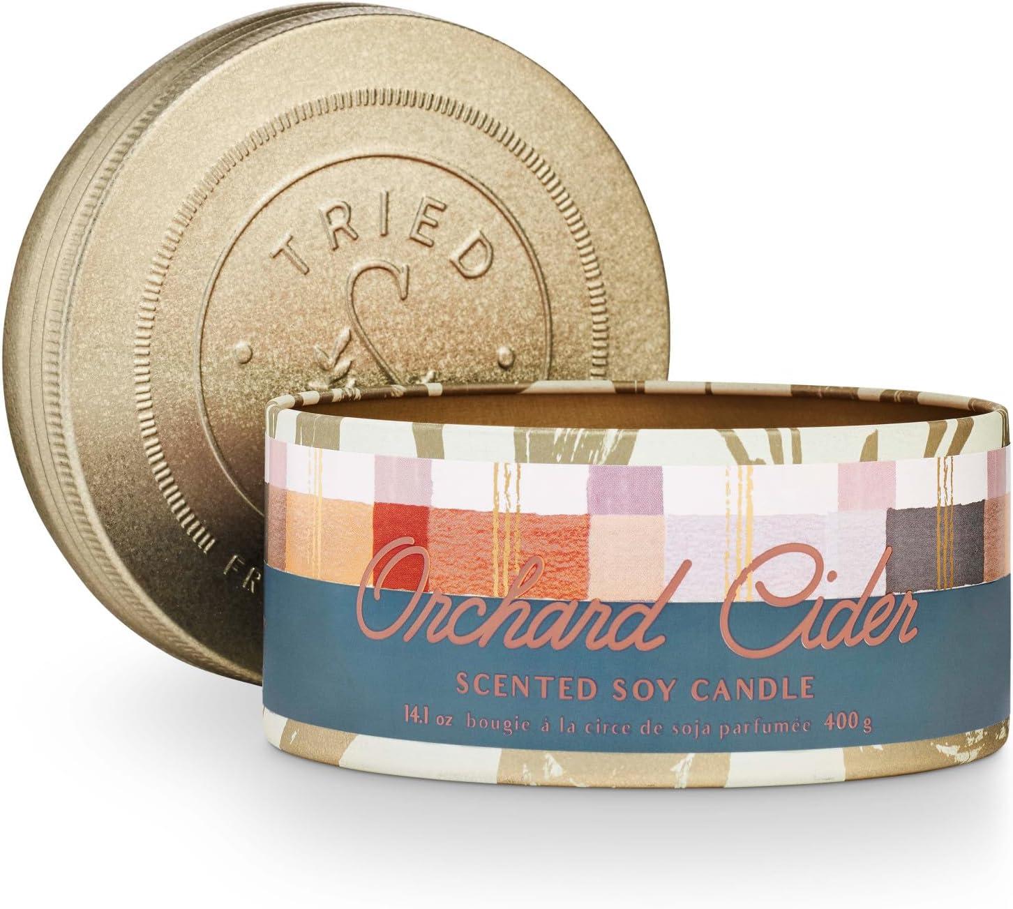 Orchard Cider Scented Soy Candle in Amber Tin