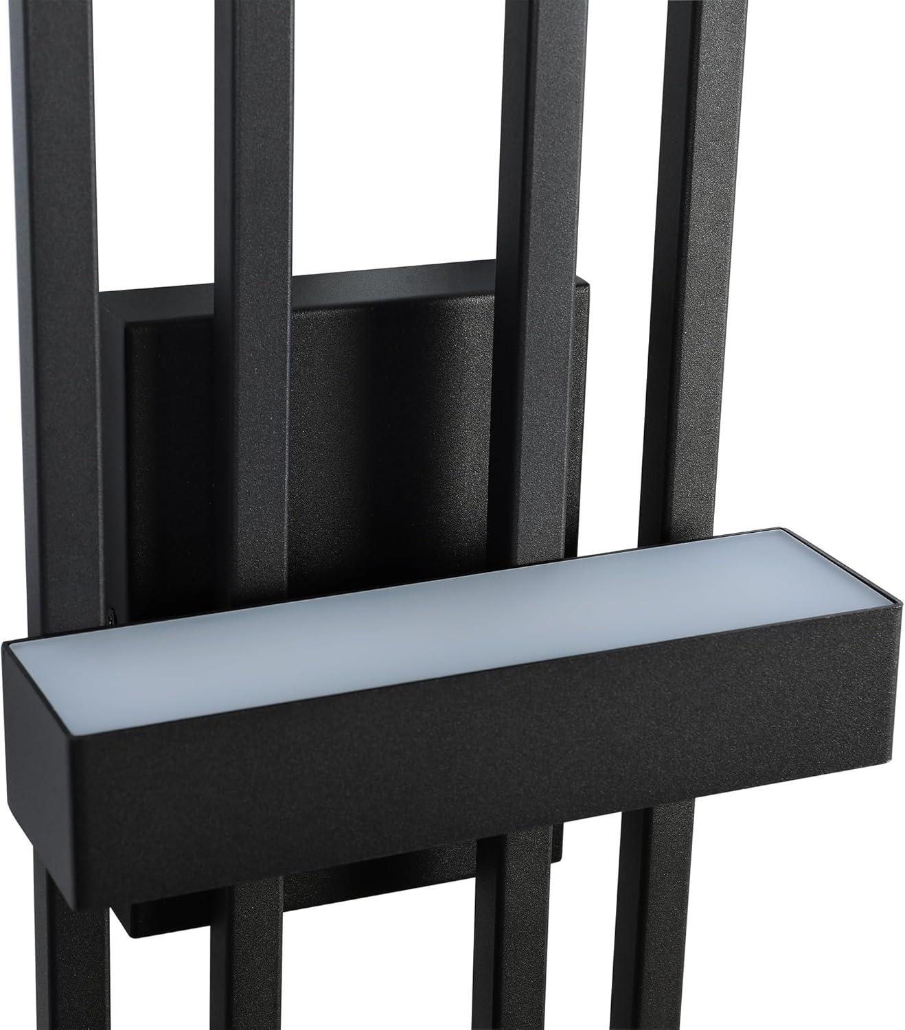 LamQee Wall Sconces 20-in H Brushed Black Hardwired Integrated LED Outdoor Wall Light