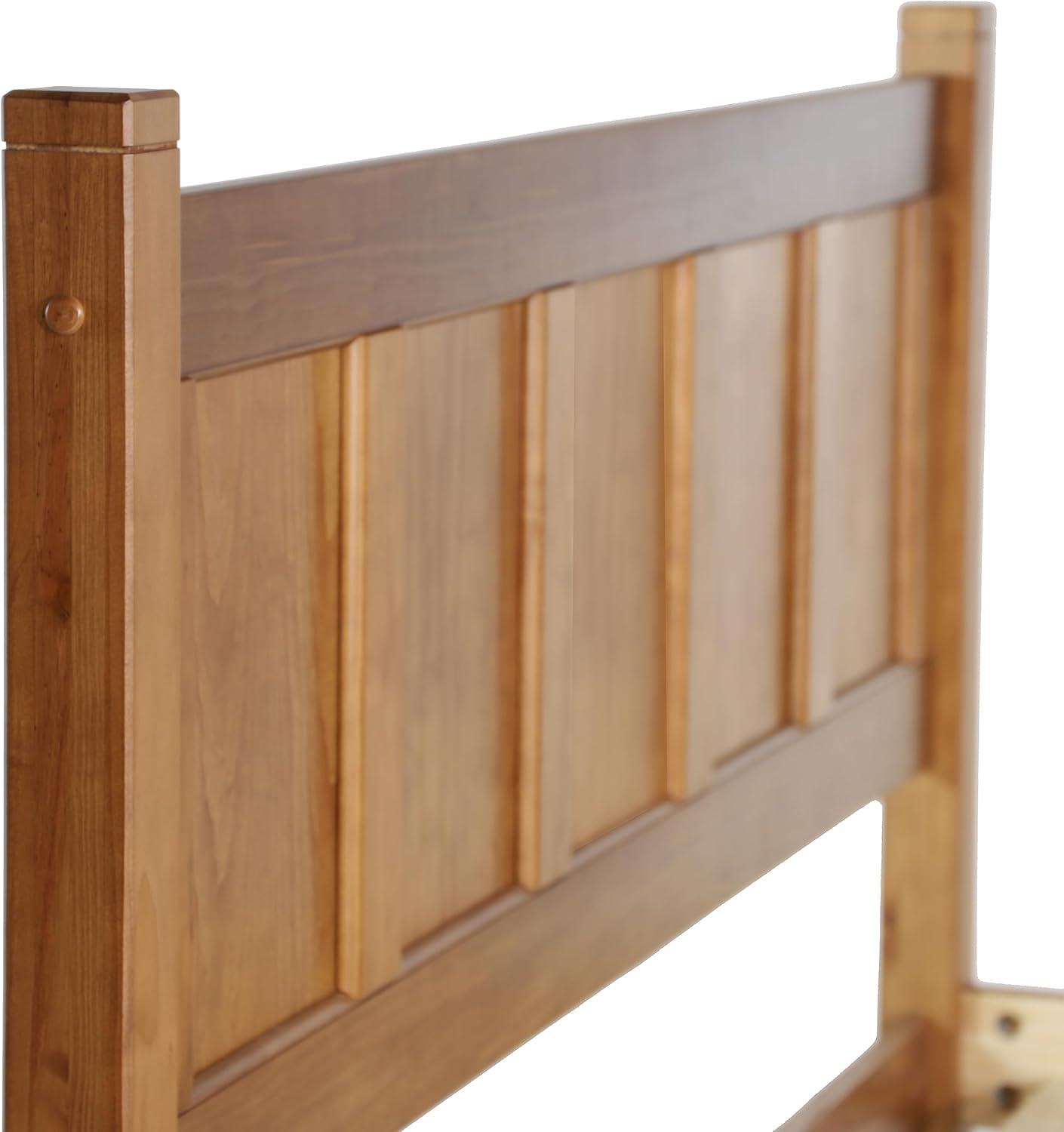 Grain Wood Furniture Shaker Solid Wood Panel Platform Bed, King Size, Walnut