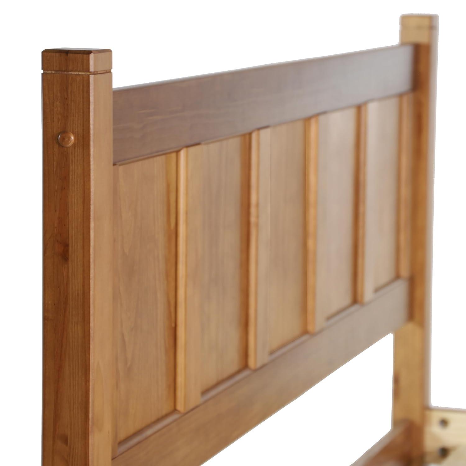 Grain Wood Furniture Shaker Solid Wood Panel Platform Bed, King Size, Walnut