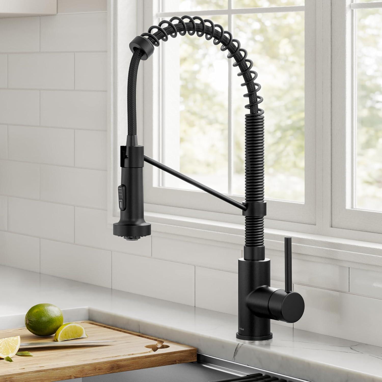 KRAUS Bolden 2 Handle Pot Filler Faucet With Retractable Arm, Wall Mount Kitchen Faucet, Pot Filler For Over Stove
