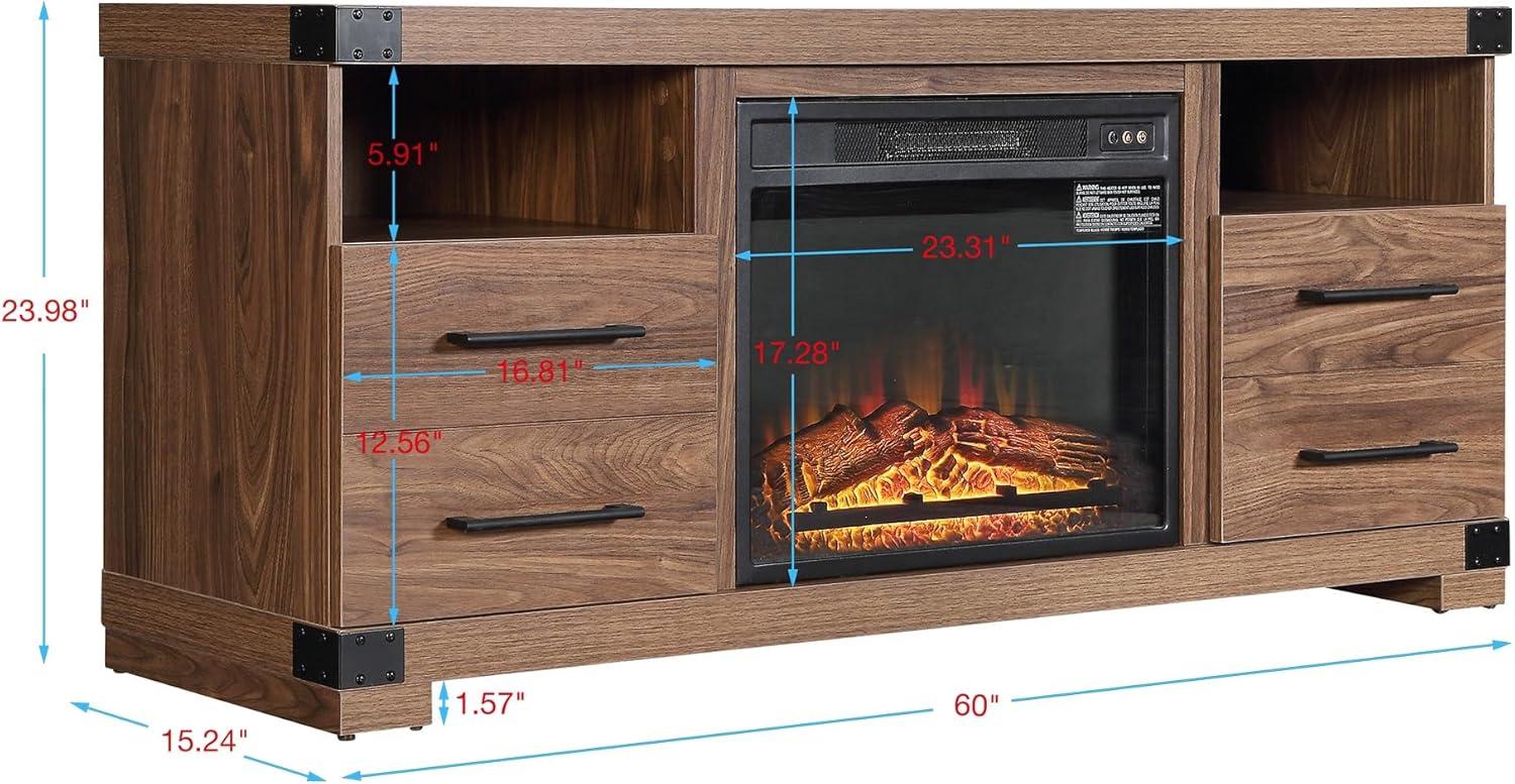 Richmond 60" Fireplace with 2 Drawers and 2 Shelves