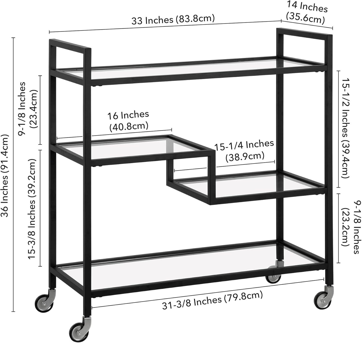 Henn&Hart 33" Blackened Bronze Bar Cart