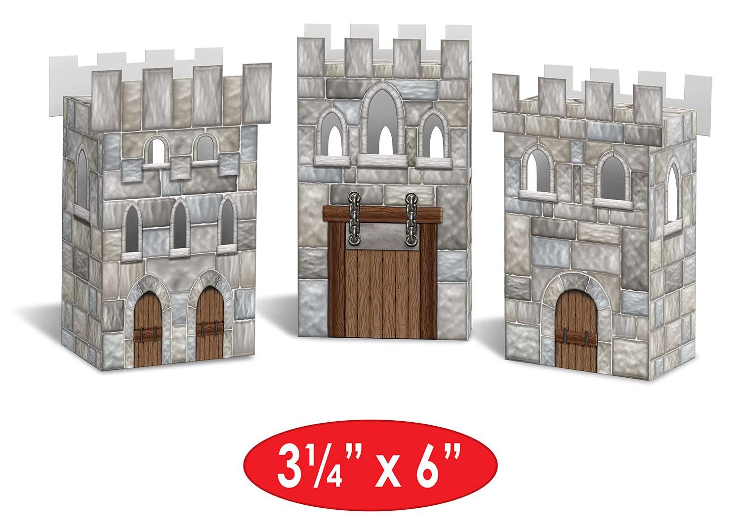 Beistle 3 1/4" x 6" Castle Favor Box 9/Pack 54138