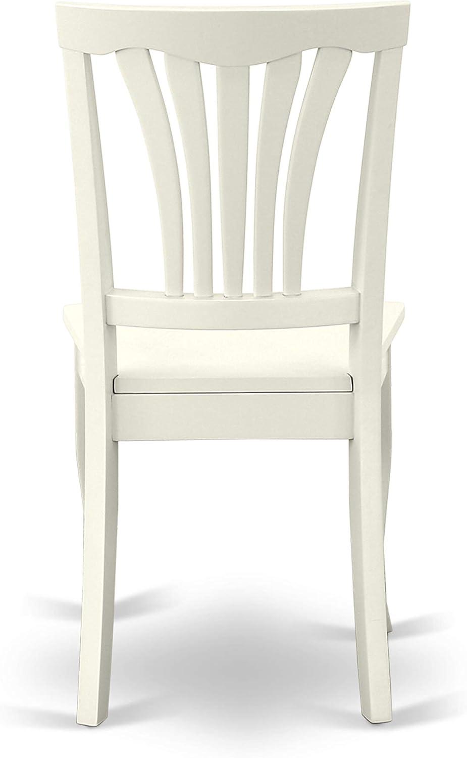 East West Furniture Boston 5-piece Dining Set with Slatted Chairs in Linen White