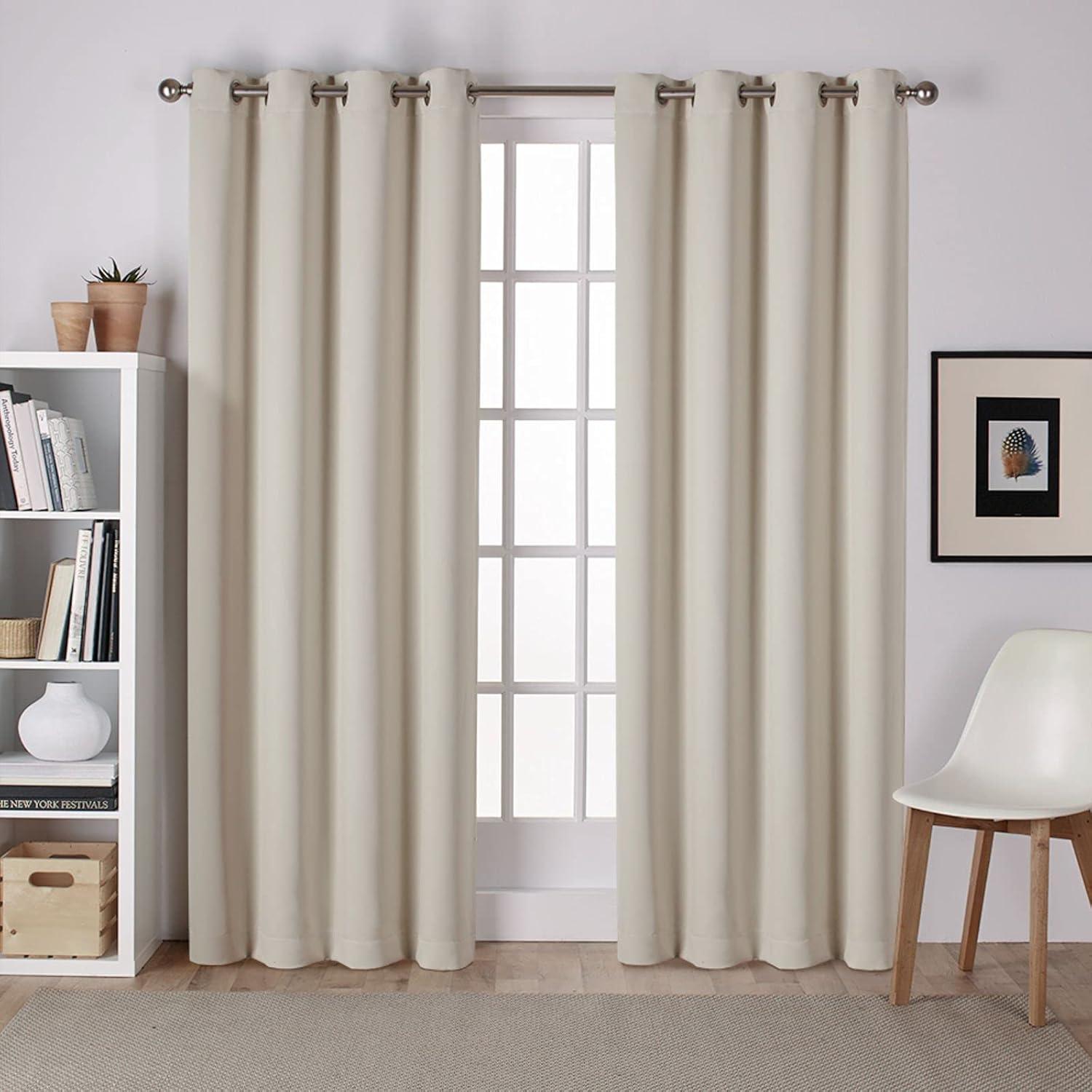 Linen Blackout Grommet Top Curtain Panels, 52" x 96"