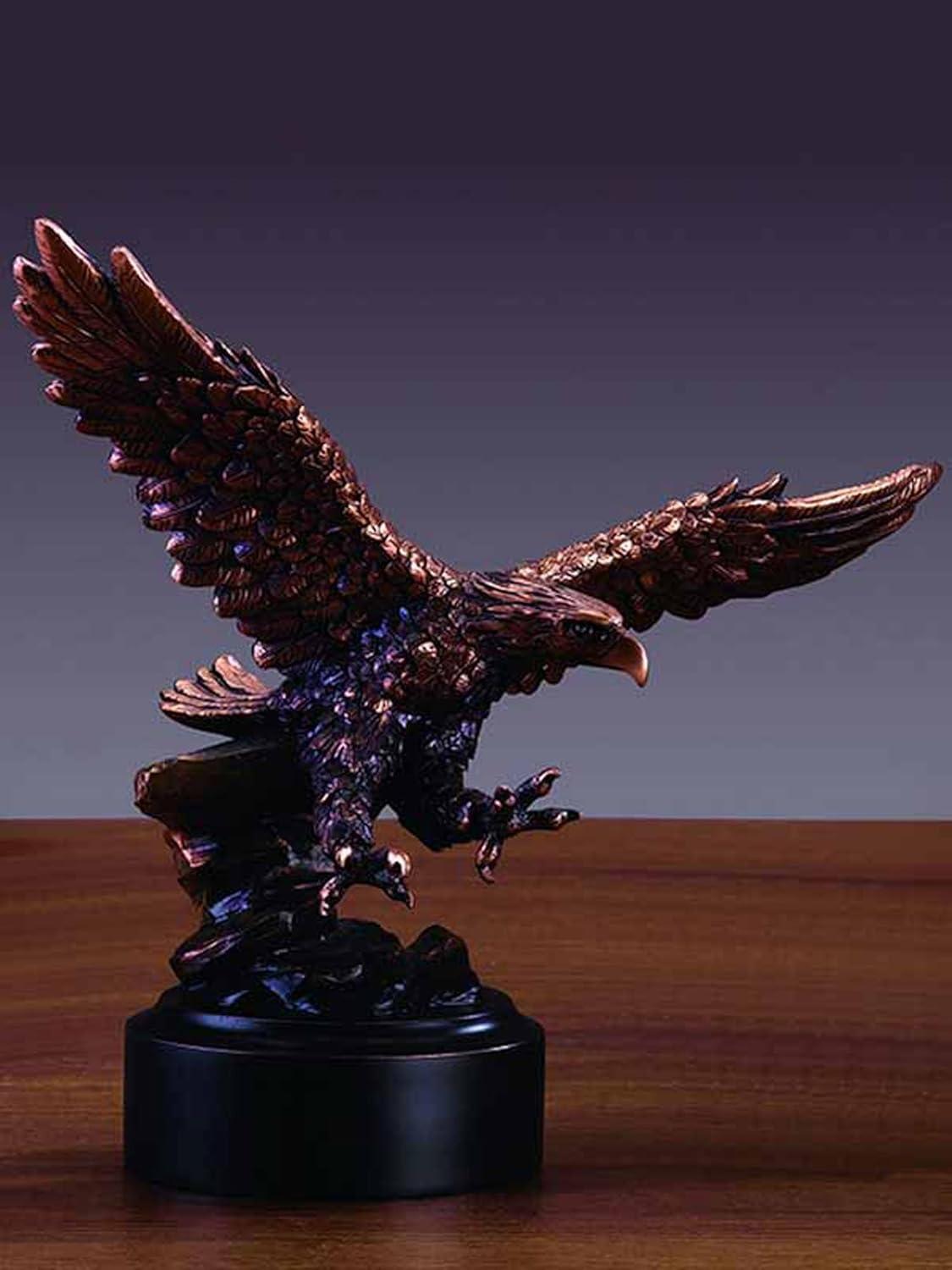 Estatua de Águila Americana Voladora con Acabado en Bronce - Escultura