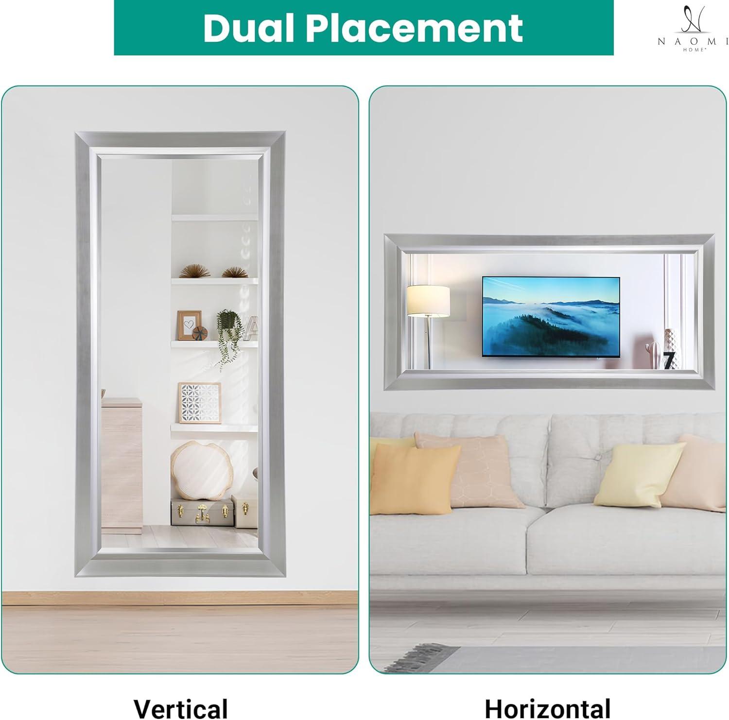 Red Barrel Studio® Chappell Beveled Full Length Huge Floor Mirror XL Mirror Large Standing Silver Floor Mirror