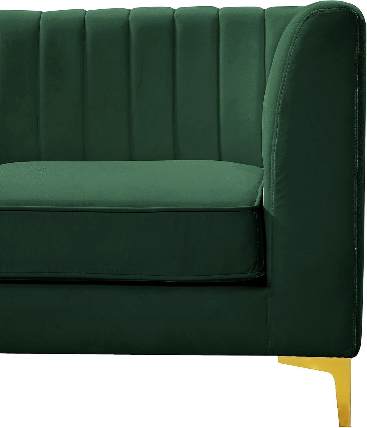 Meridian Furniture Alina Green Velvet Corner Chair