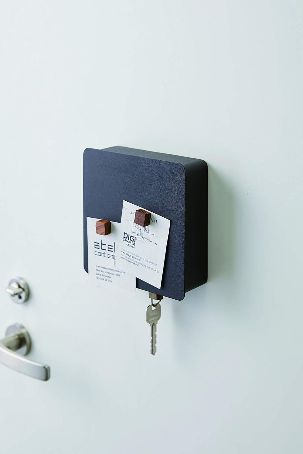 Black Steel Magnetic Wall-Mounted Key Cabinet