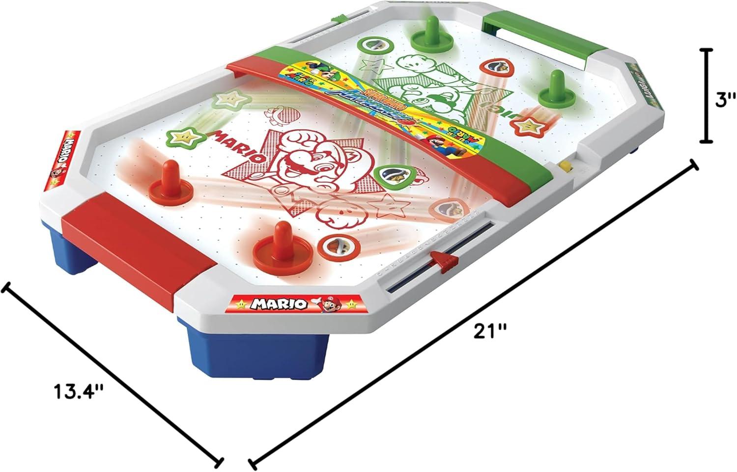 Super Mario Tabletop Air Hockey Game with Collectible Figures