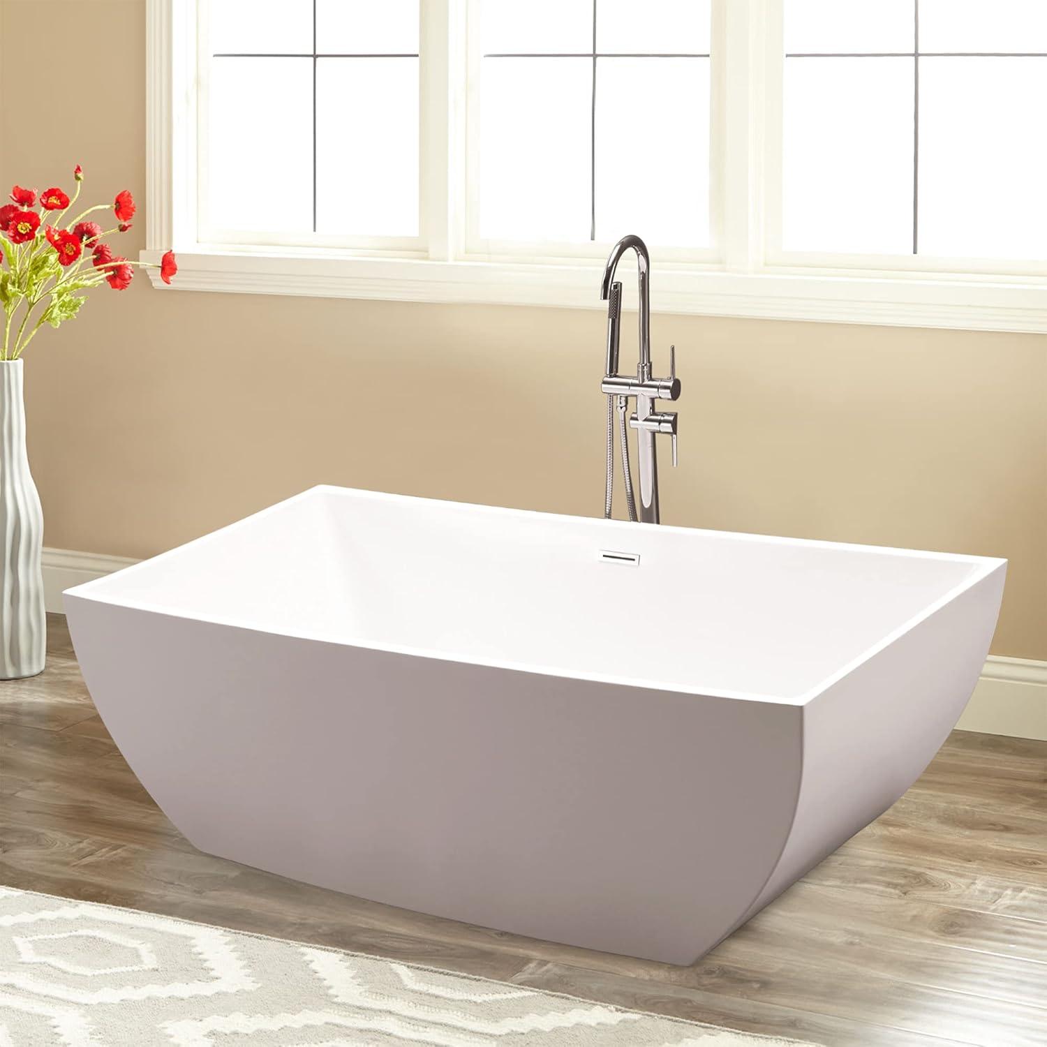 66.9" x 33" Freestanding Soaking Bathtub