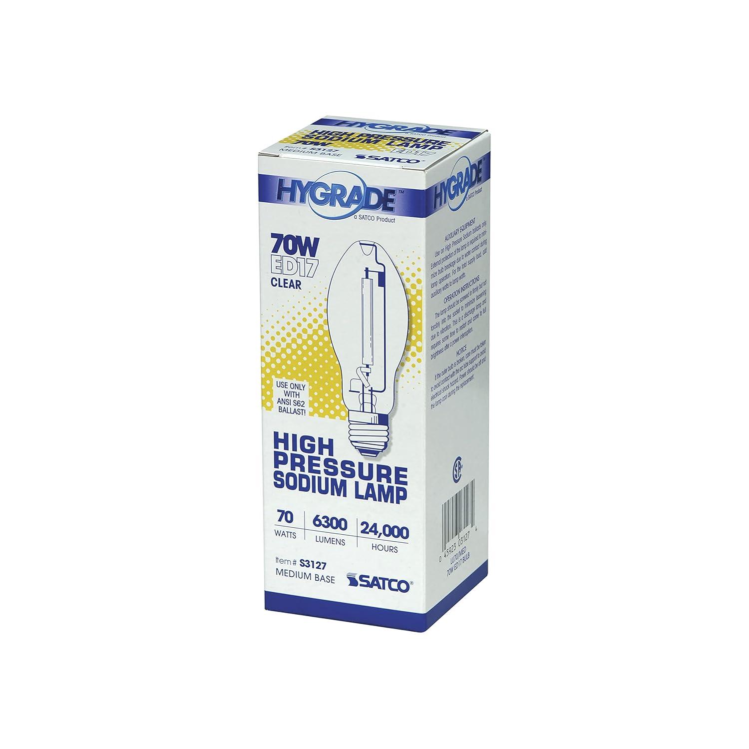 Satco 70 W ED17 HID Bulb 6,300 lm Soft White High Pressure Sodium 1 pk